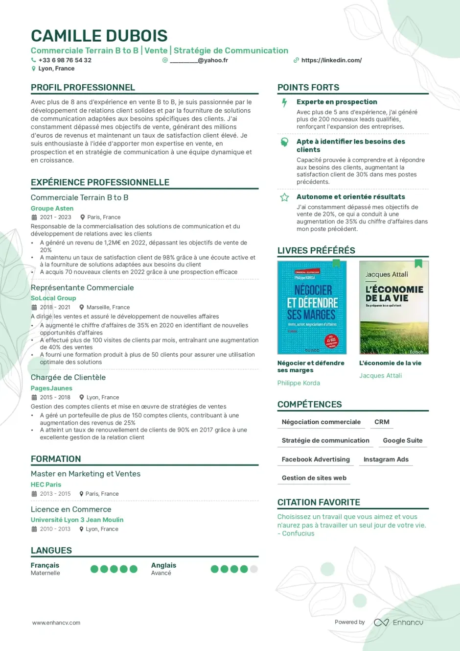 Creatif Deux Colonnes CV