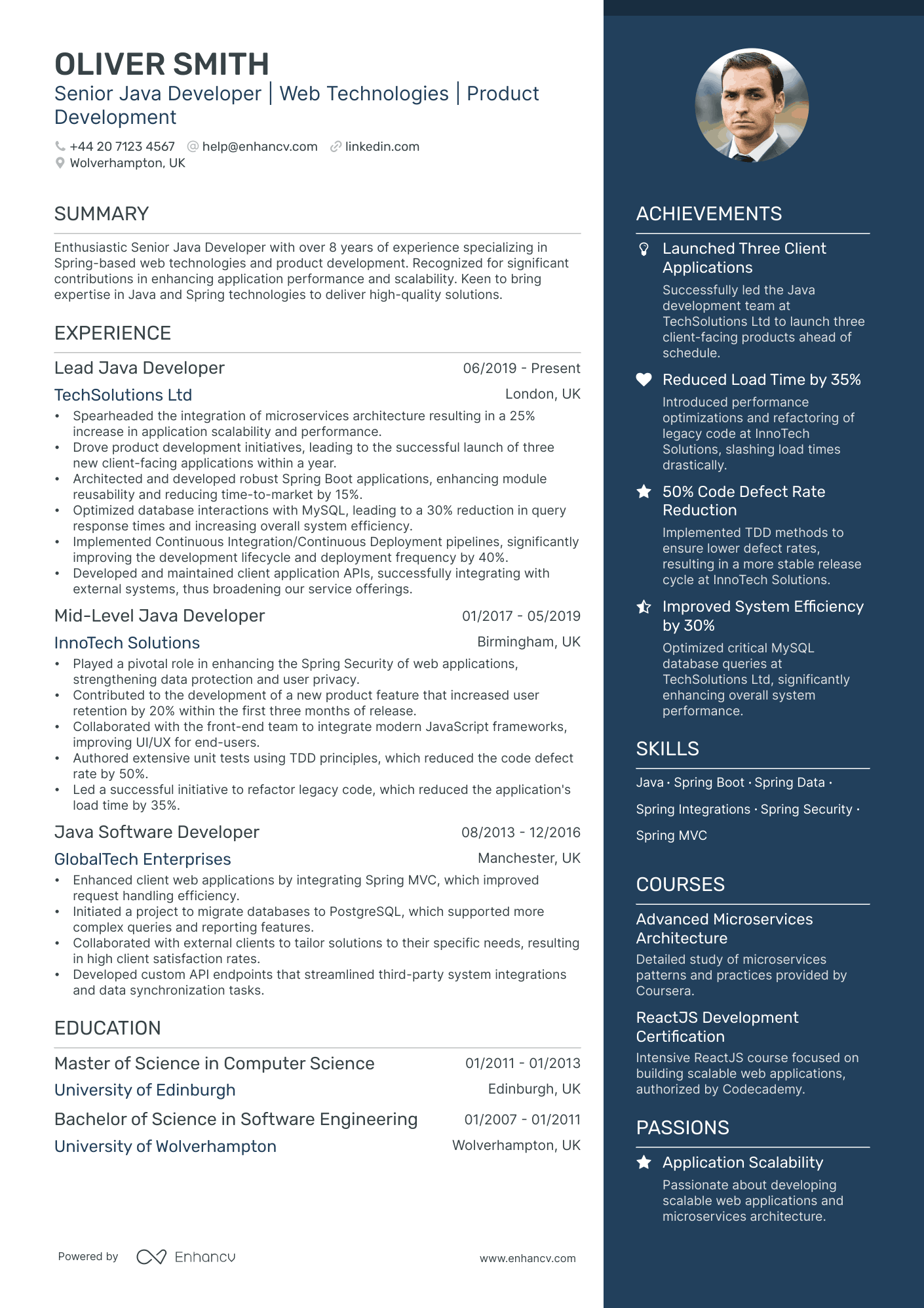 Java Developer CV Examples & Guide for 2025