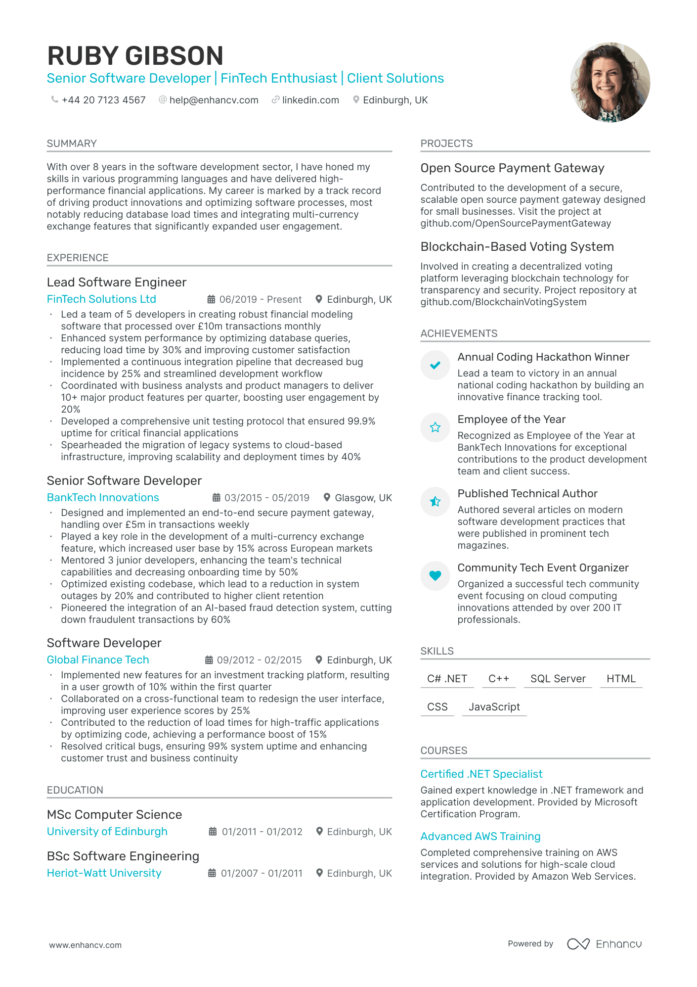 Software Developer CV Examples & Guide for 2025