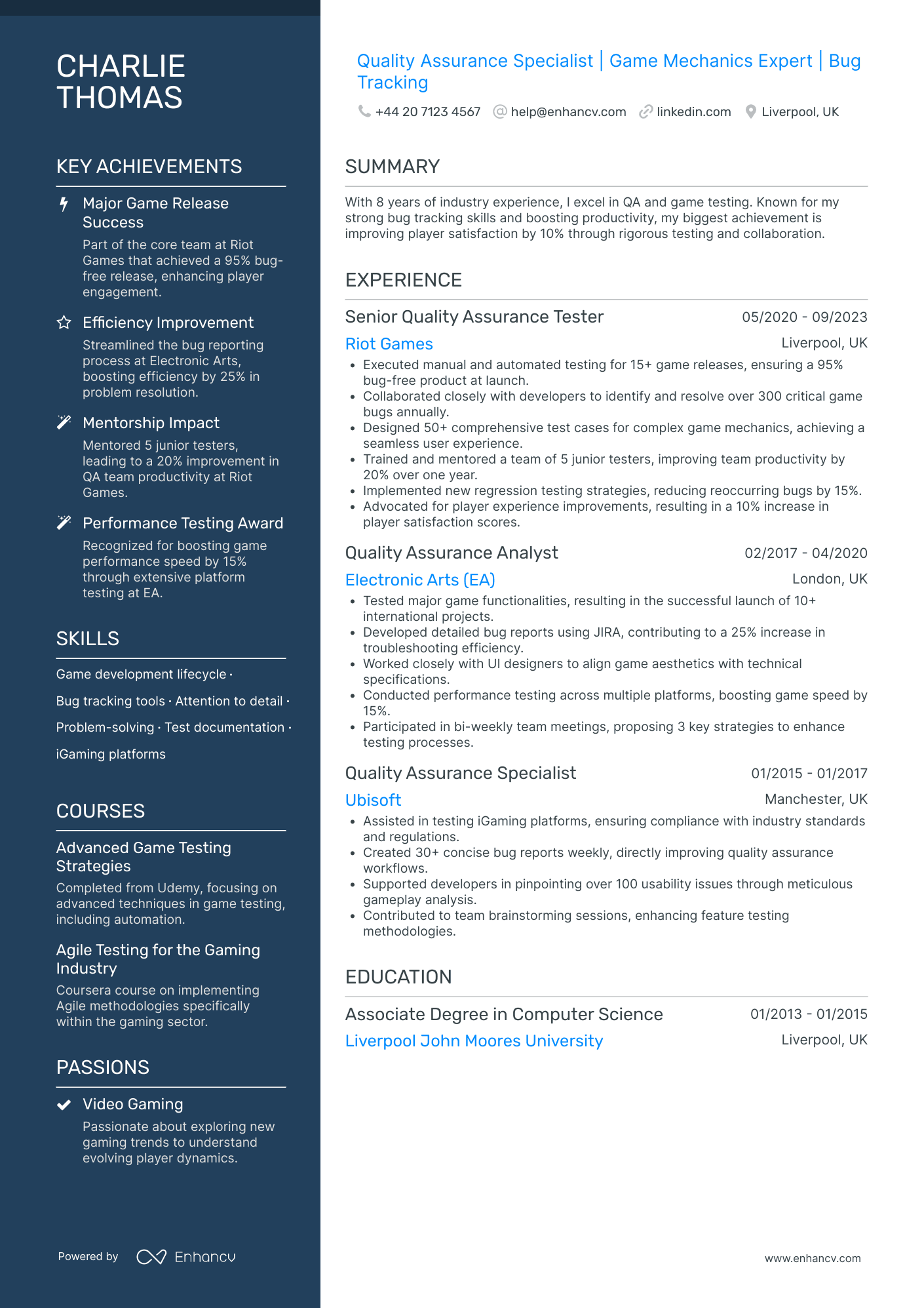 Game Design CV Examples & Guide for 2026