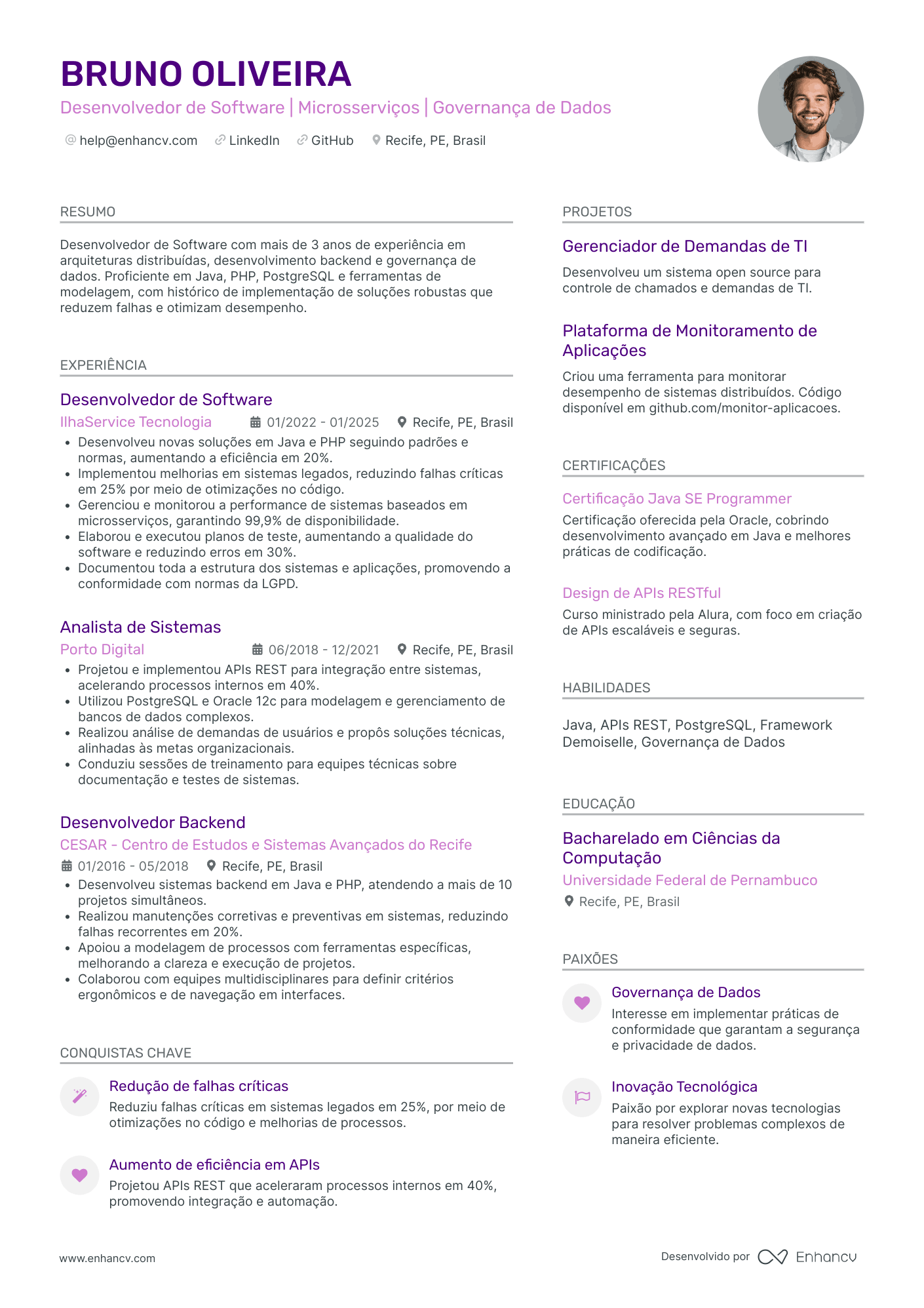 Gerador Currículo: Crie Seu Currículo Profissional | Enhancv