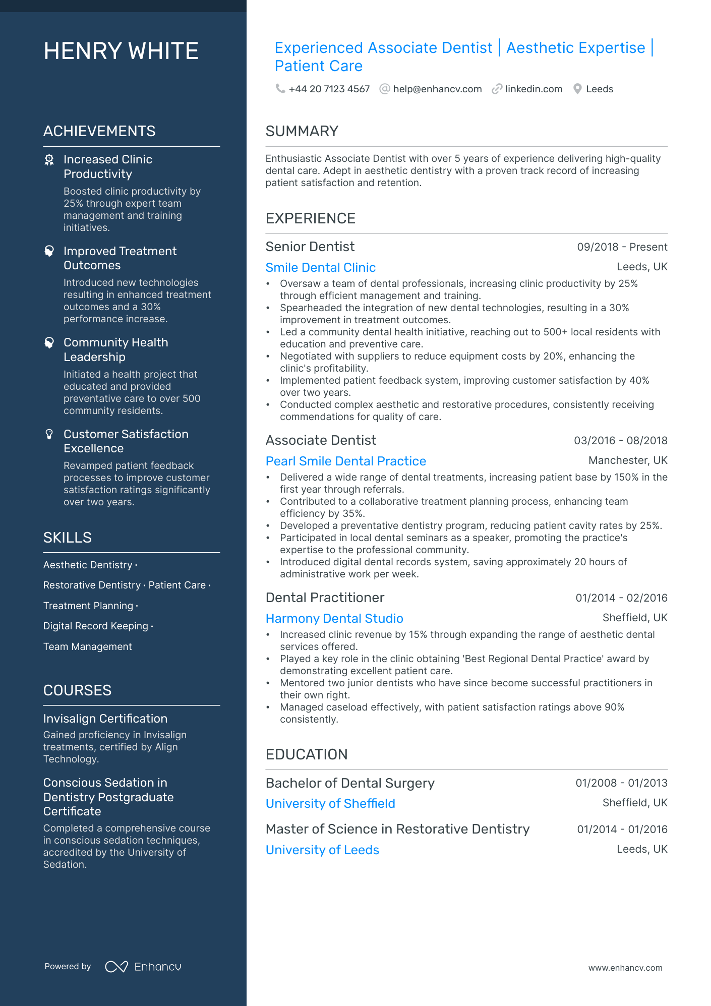 Dentist Cv Examples And Guide For 2025