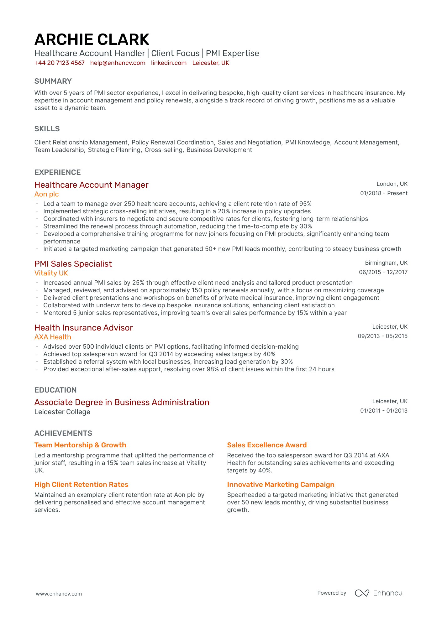 Insurance Contractor Cv Example Insurance Broker CV Examples & Guide for 2025