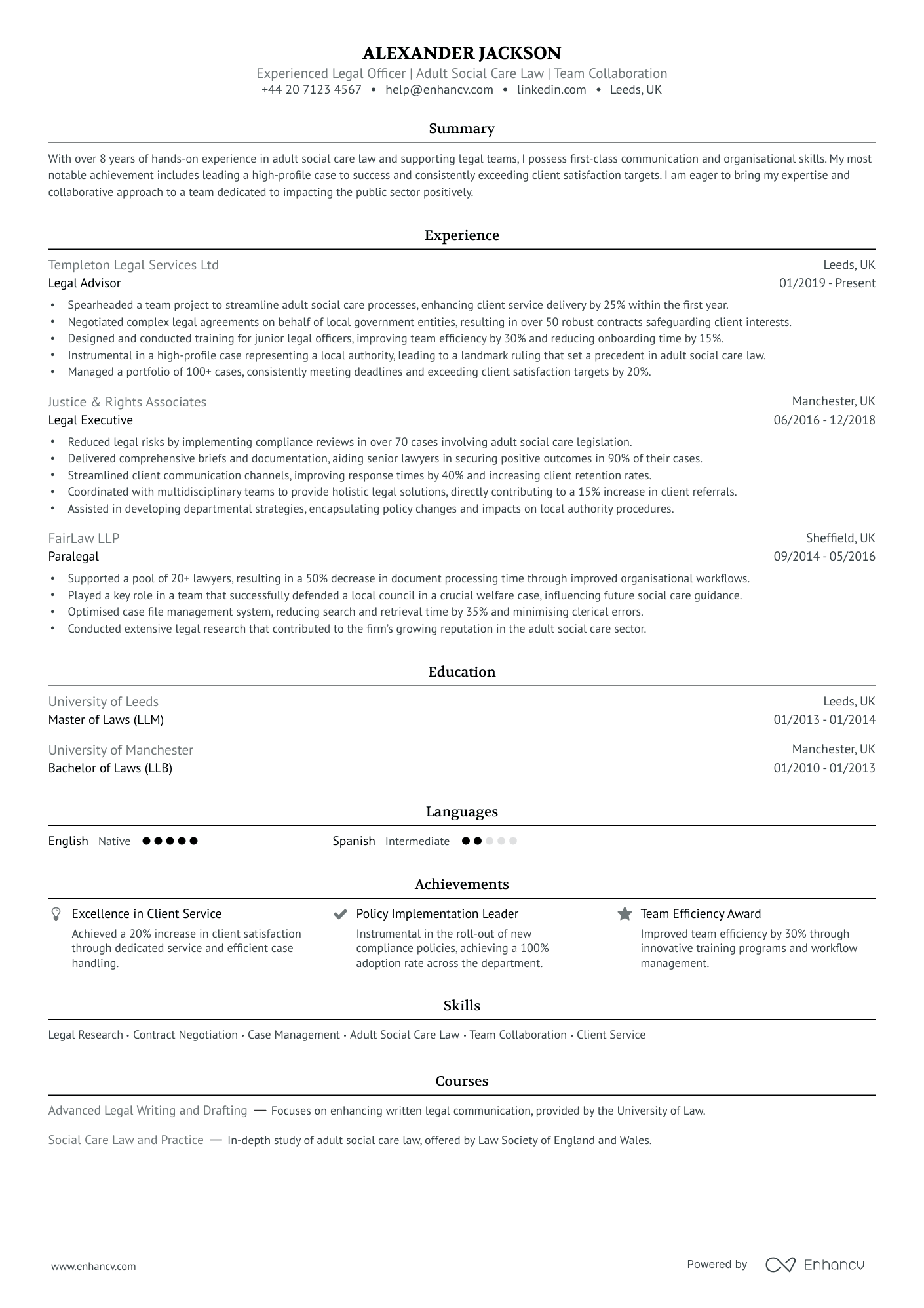 Simple CV template