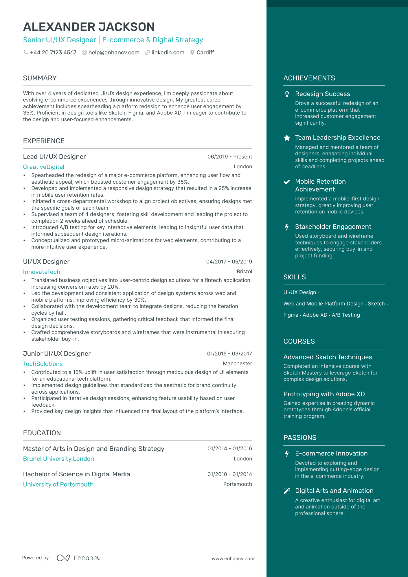 UX Designer CV Examples & Guide for 2025