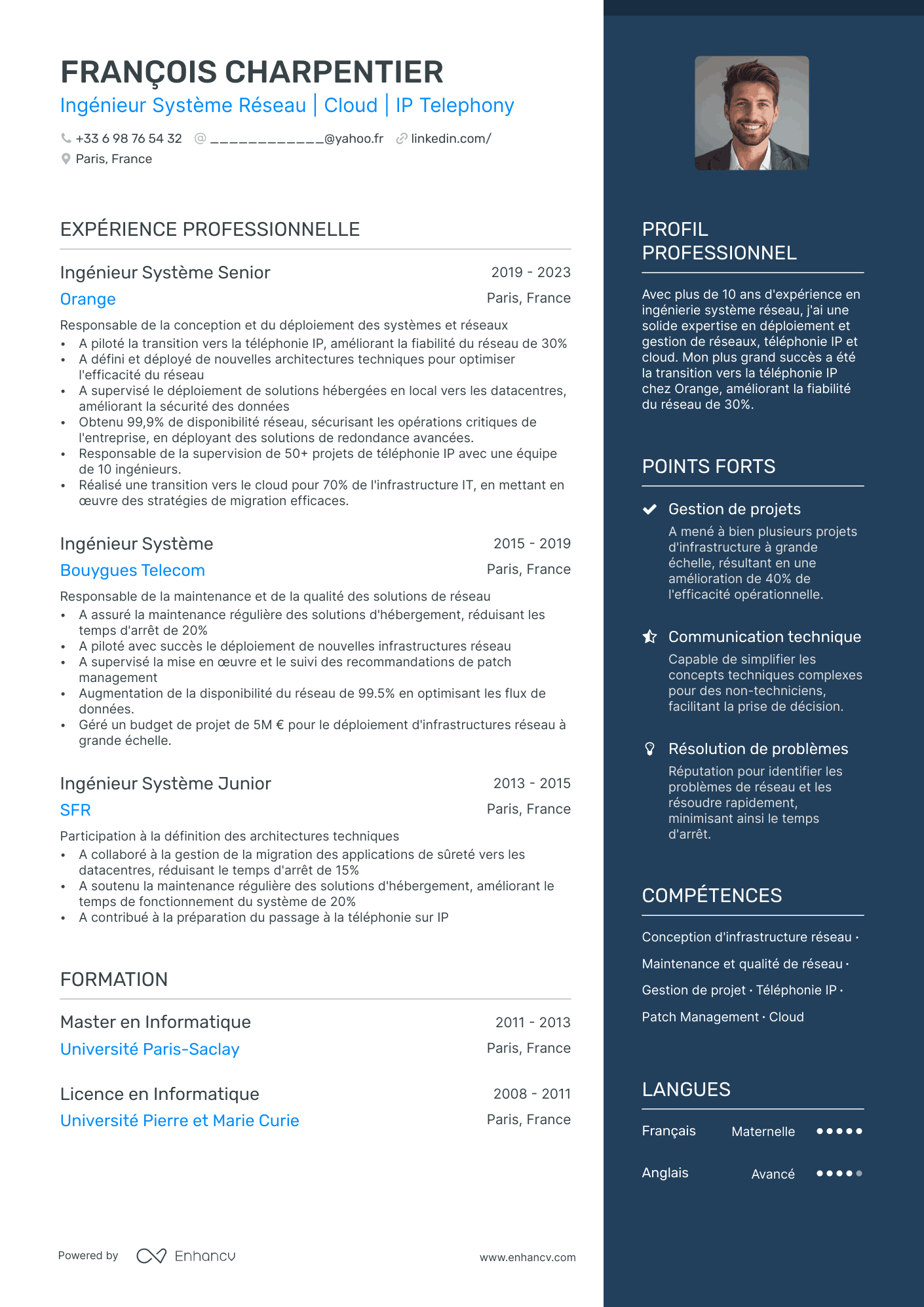 CV à partir de LinkedIn avec IA | Enhancv