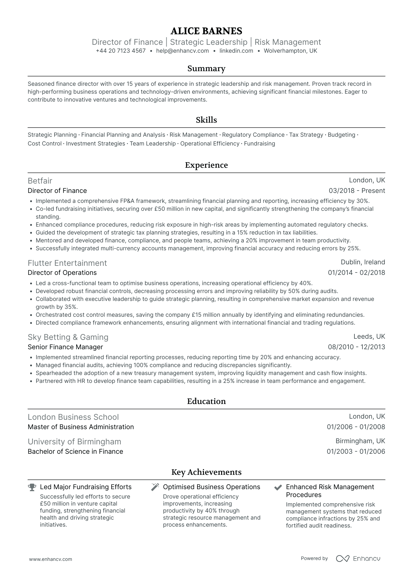 Director Of Operations CV Examples & Guide for 2026