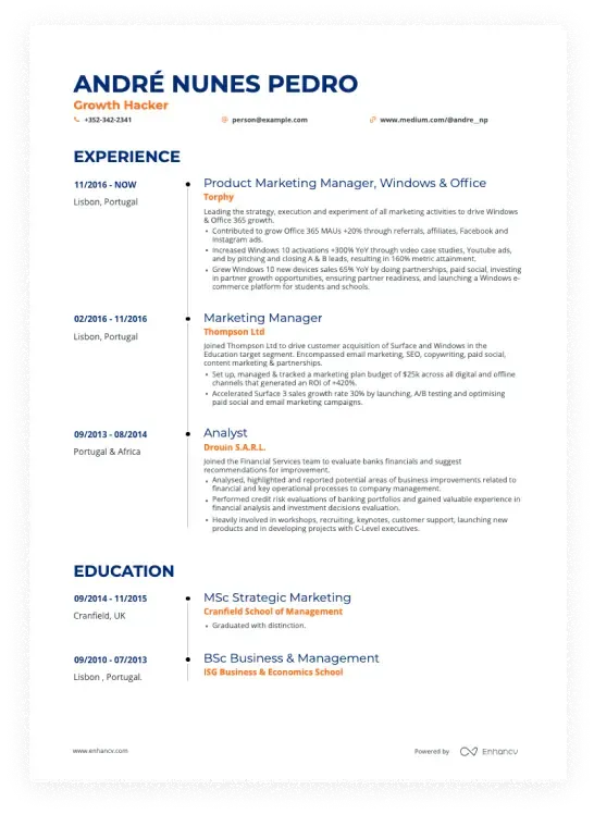 CV Sjabloon