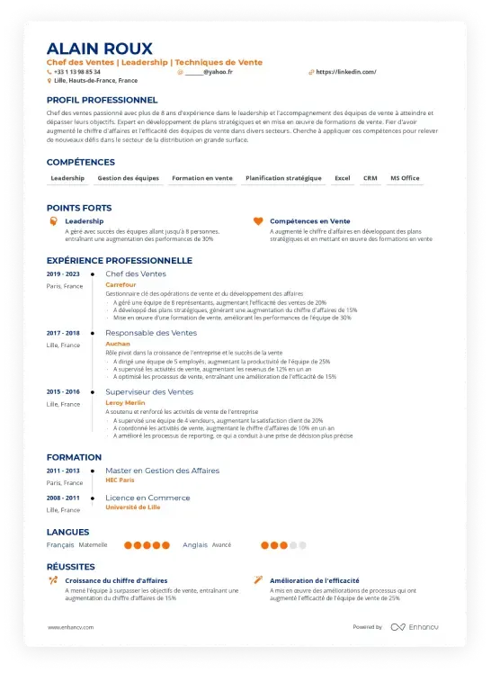 Modèle de CV