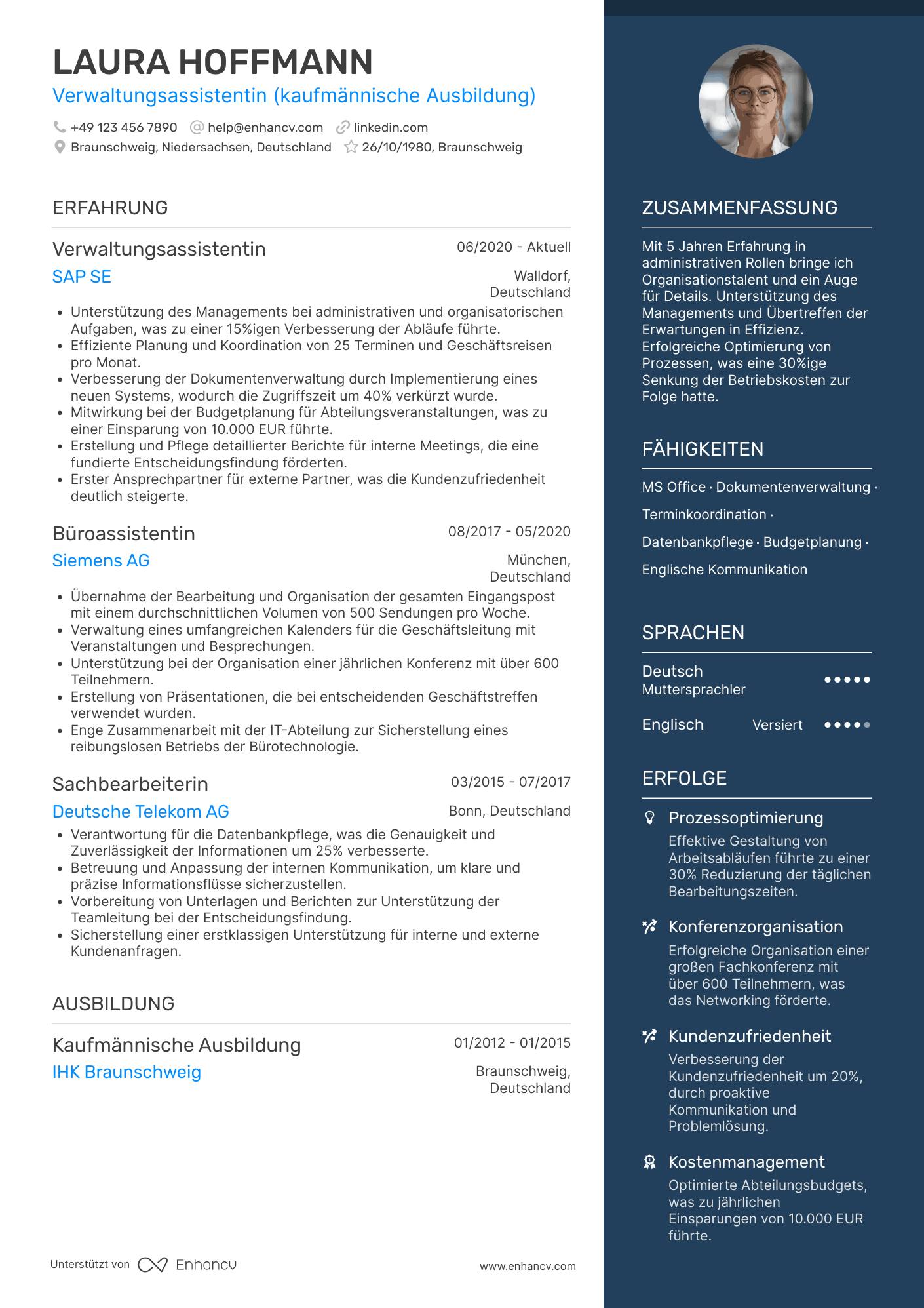 Lebenslauf in Verwaltungsassistent in der Technologiebranche