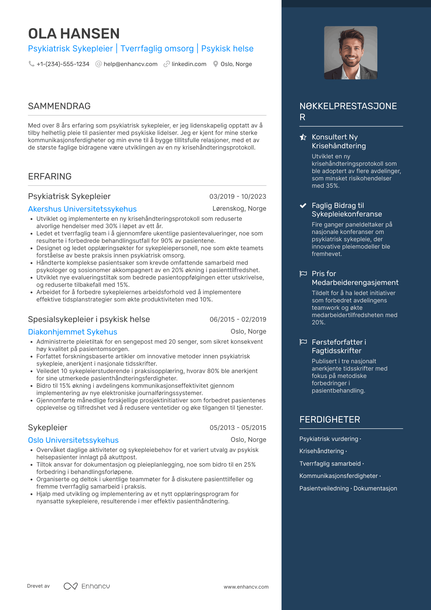 CV for Psykiatrisk Sykepleier
