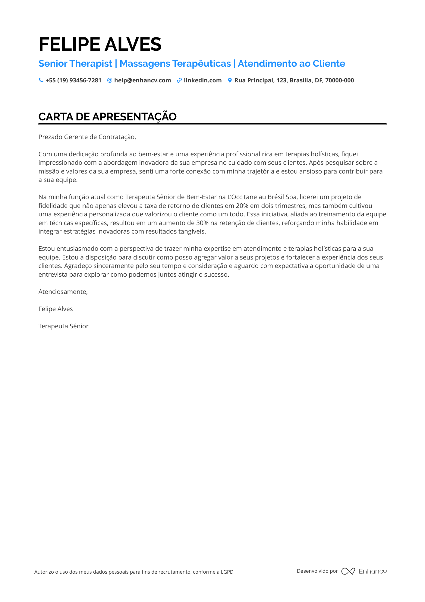 Massoterapeuta Sênior