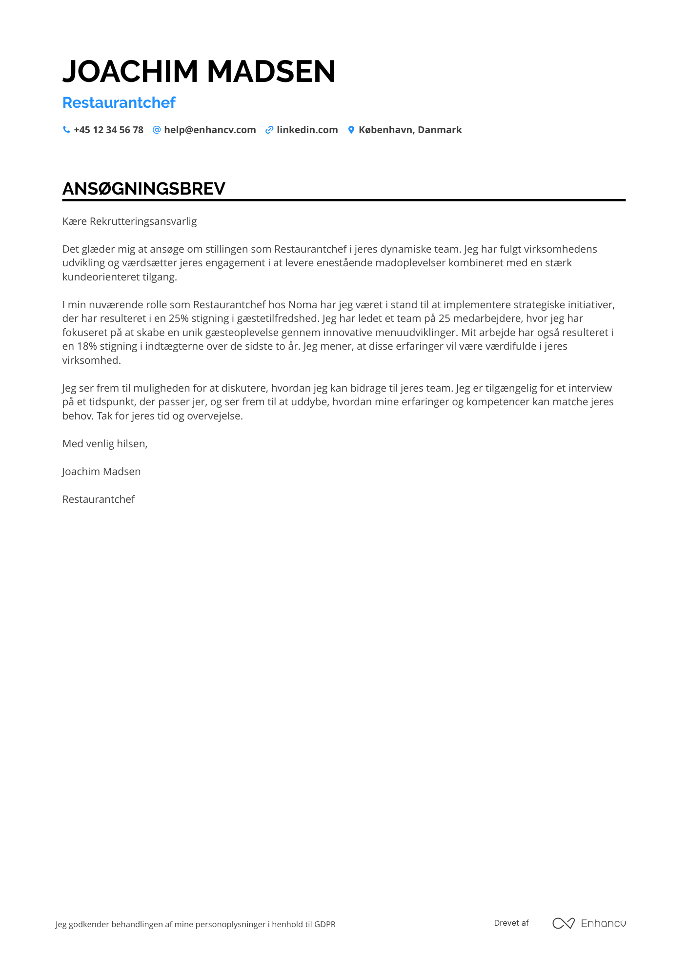 Restaurantchef CV