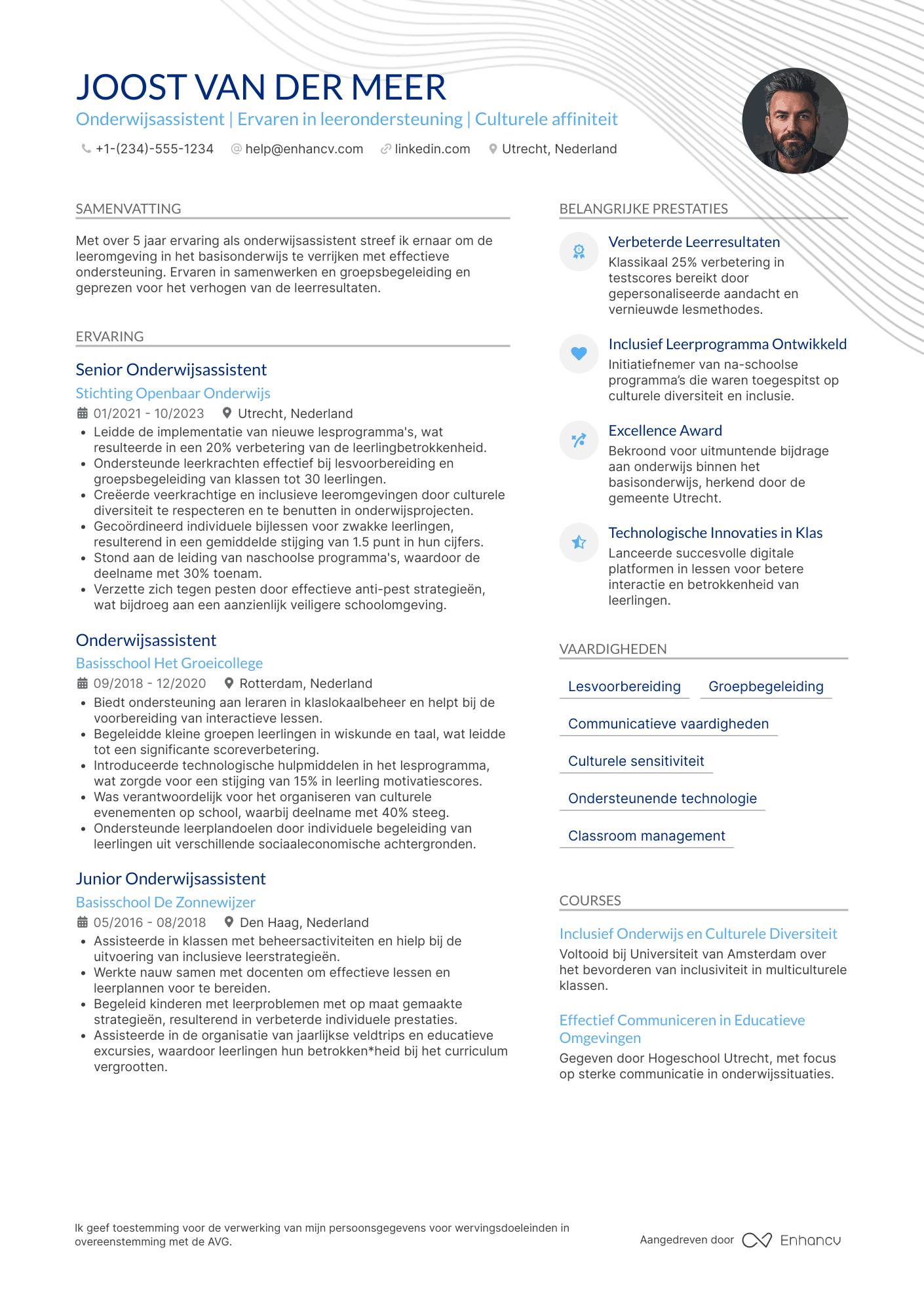 CV voor Onderwijsassistent in het Basisonderwijs