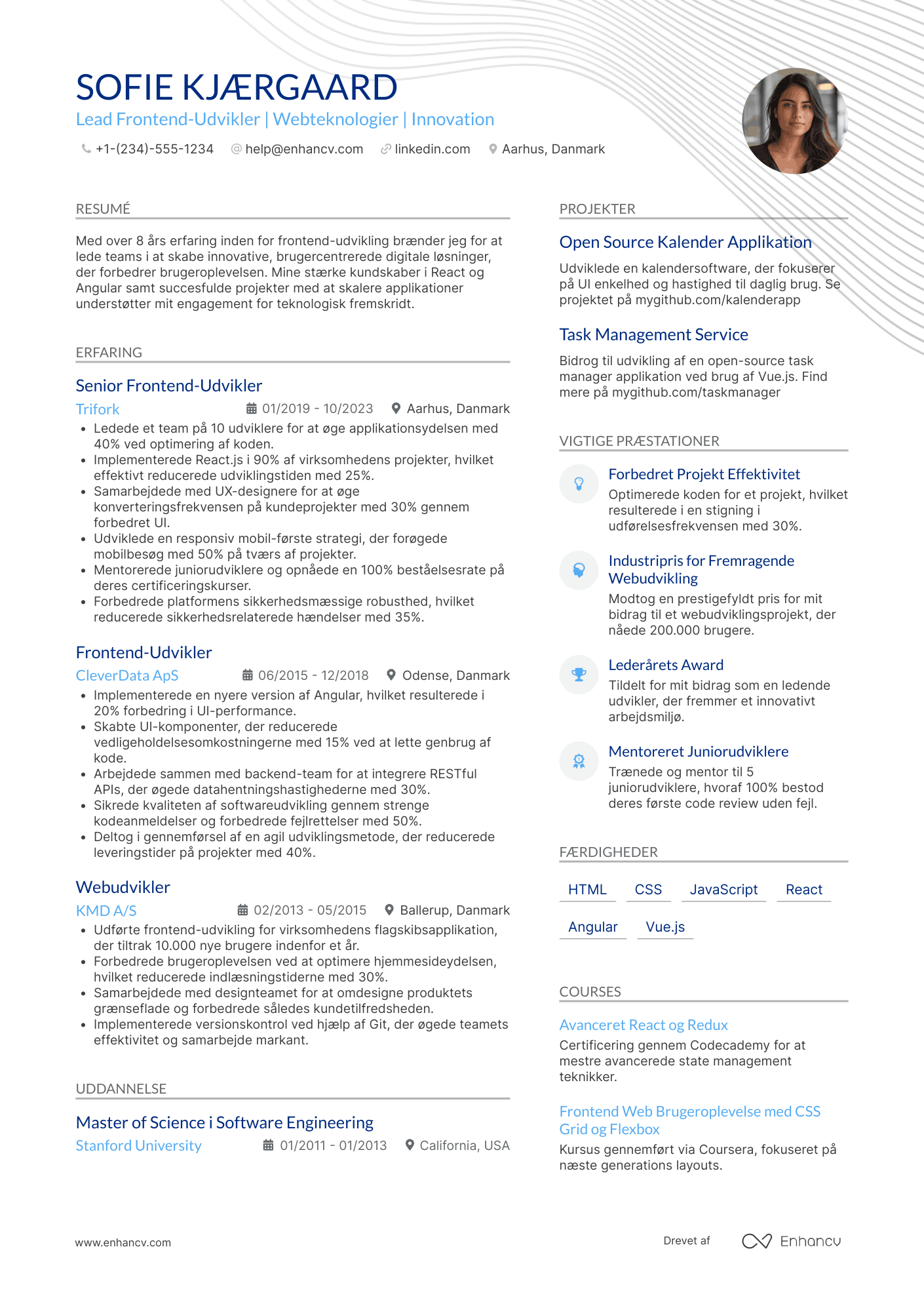 CV til Lead frontend udvikler