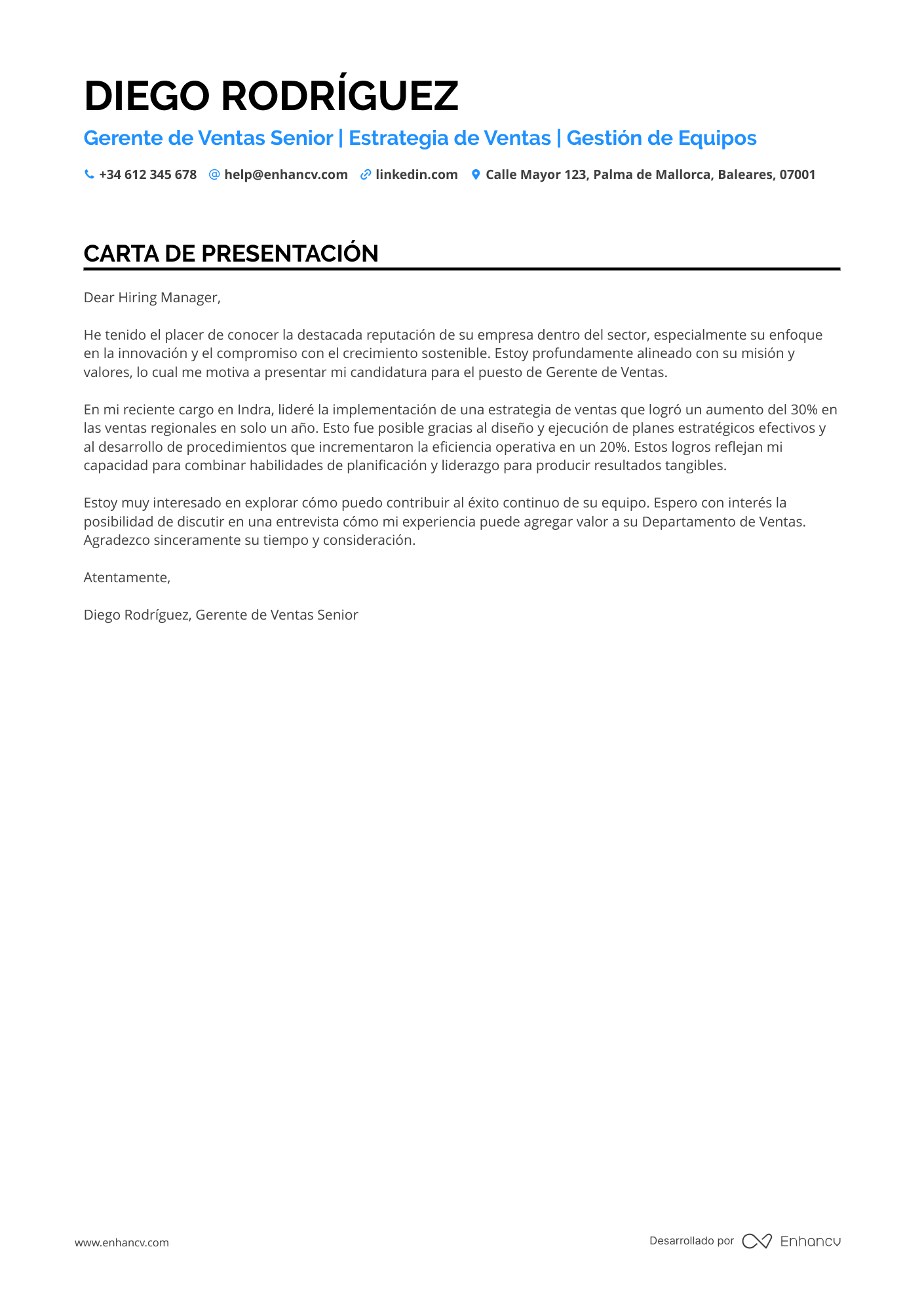 Gerente de Ventas Senior