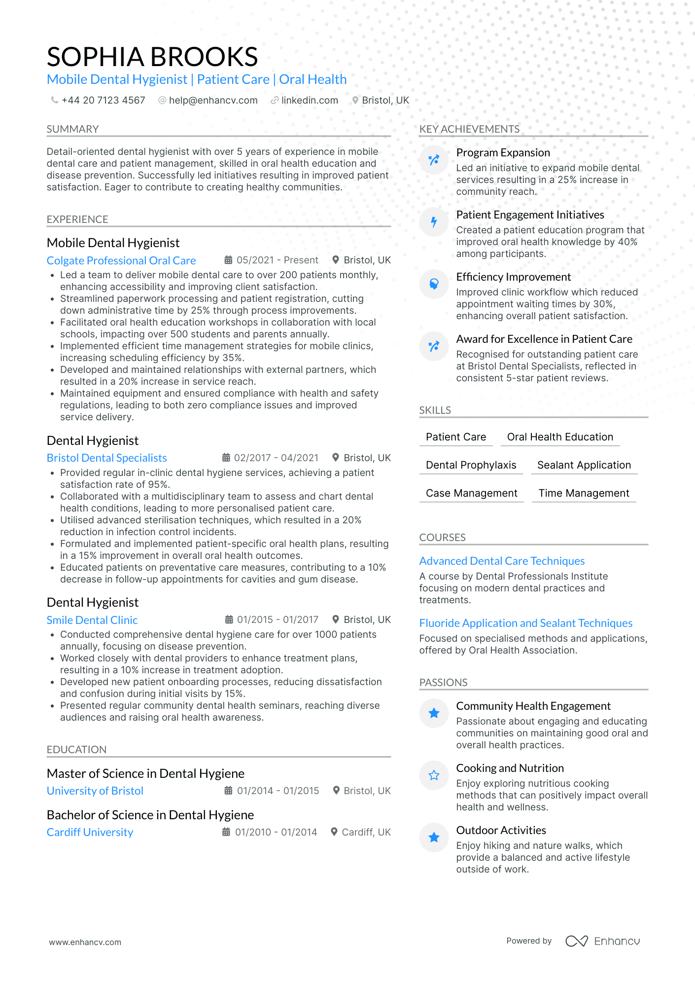 Mobile Dental Hygienist CV Examples