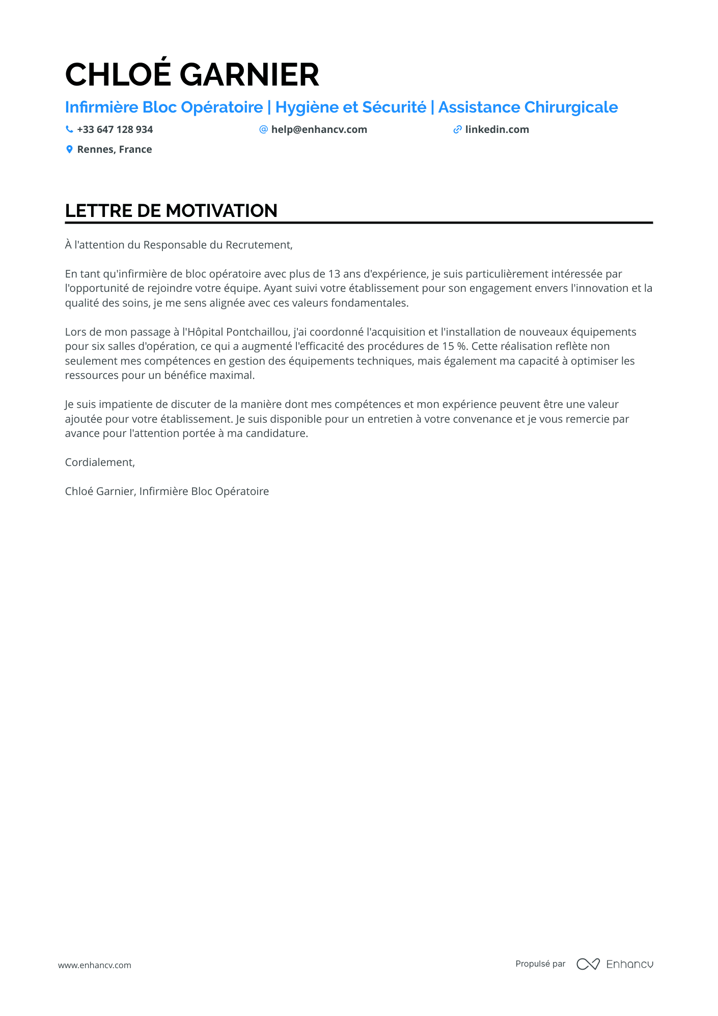 Infirmière de bloc opératoire