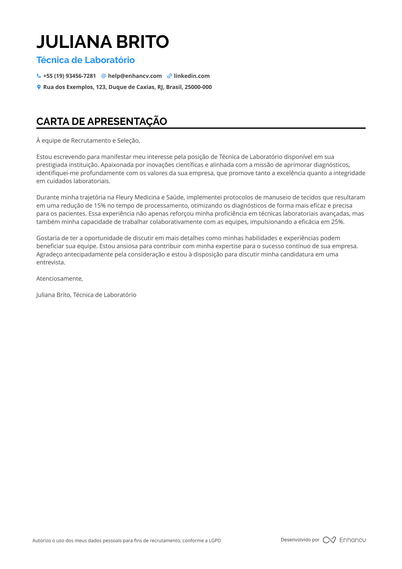 Técnico de Laboratório Meio período