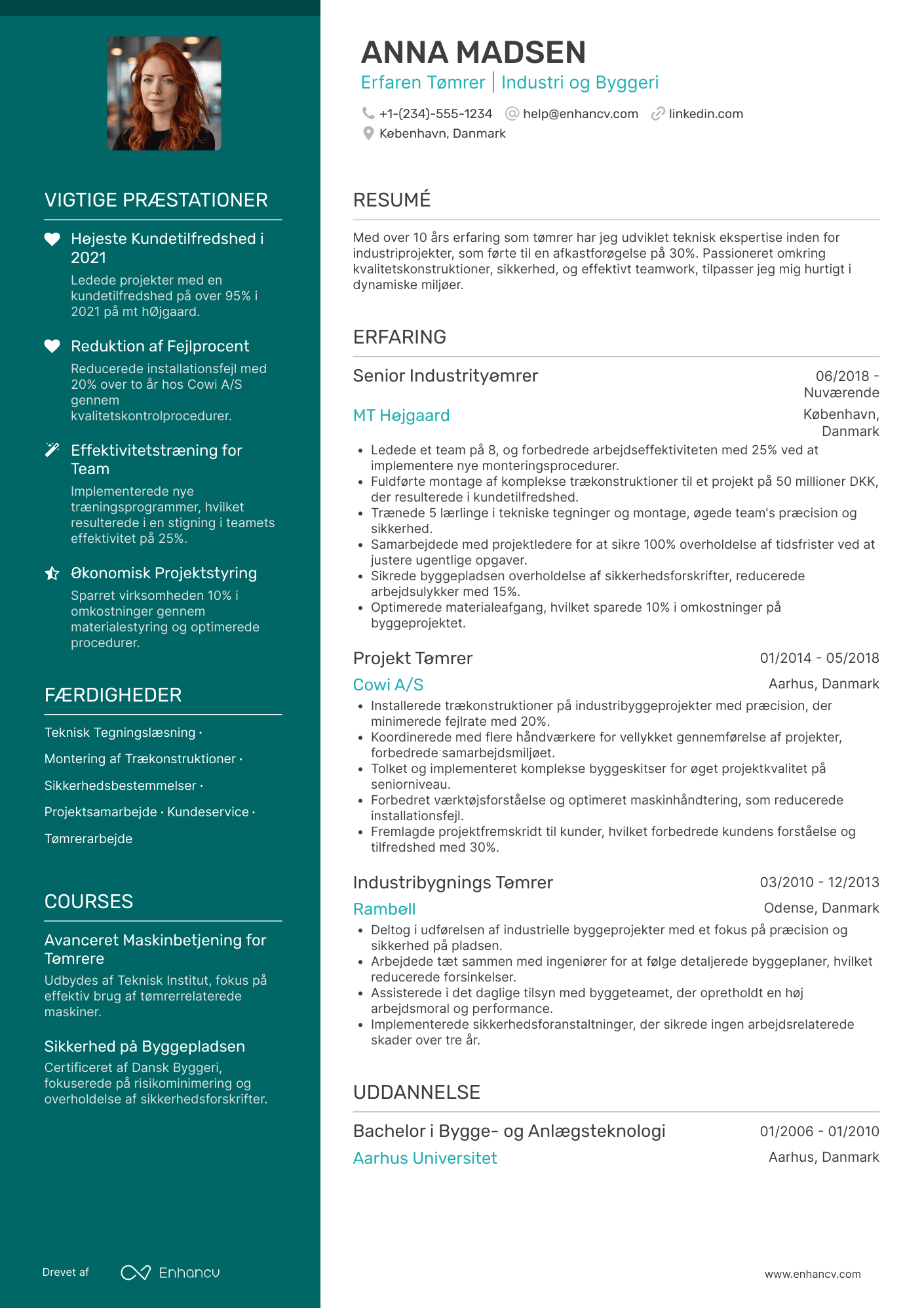 CV til Industri Tømrer