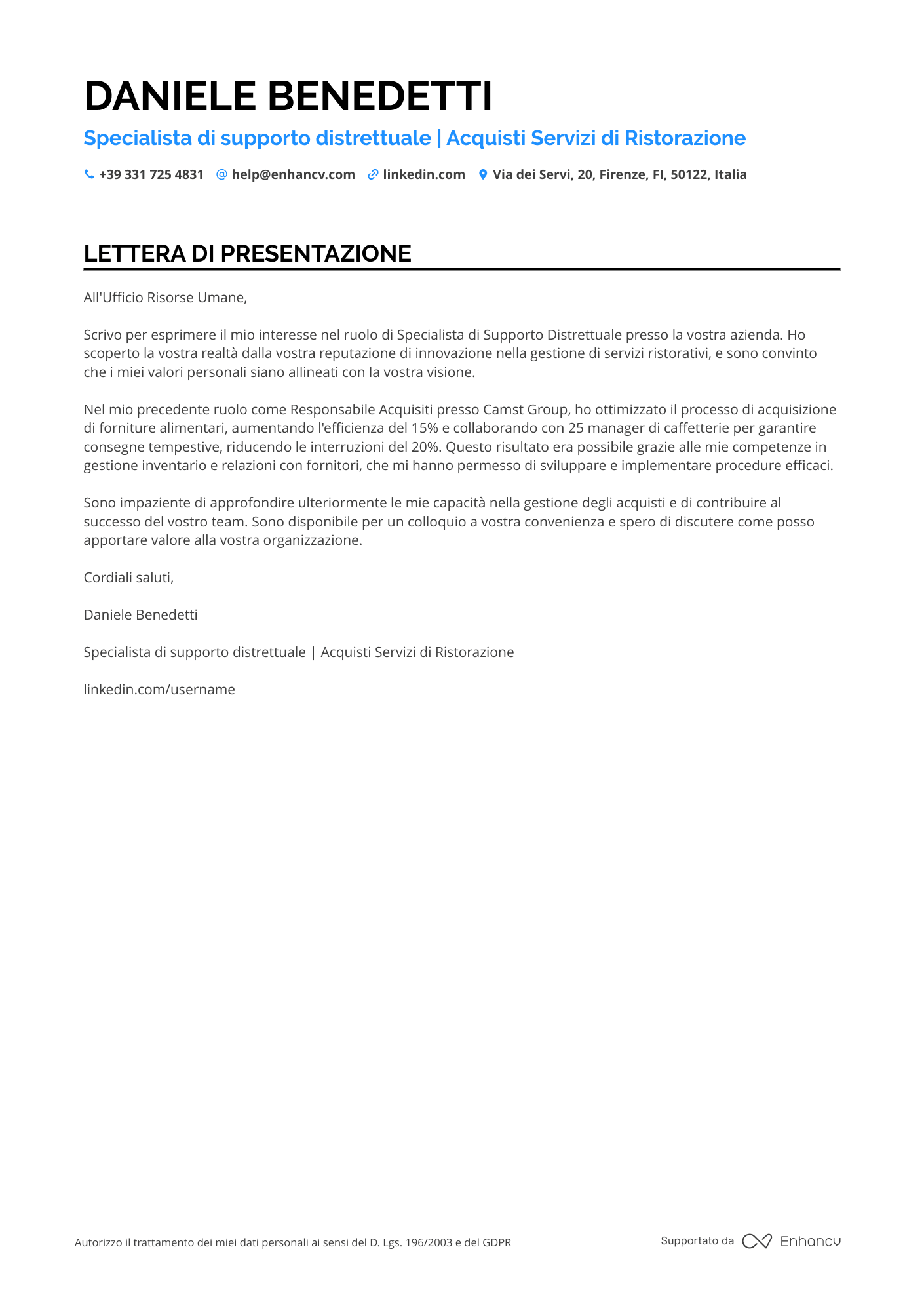 Analista di Ristorazione