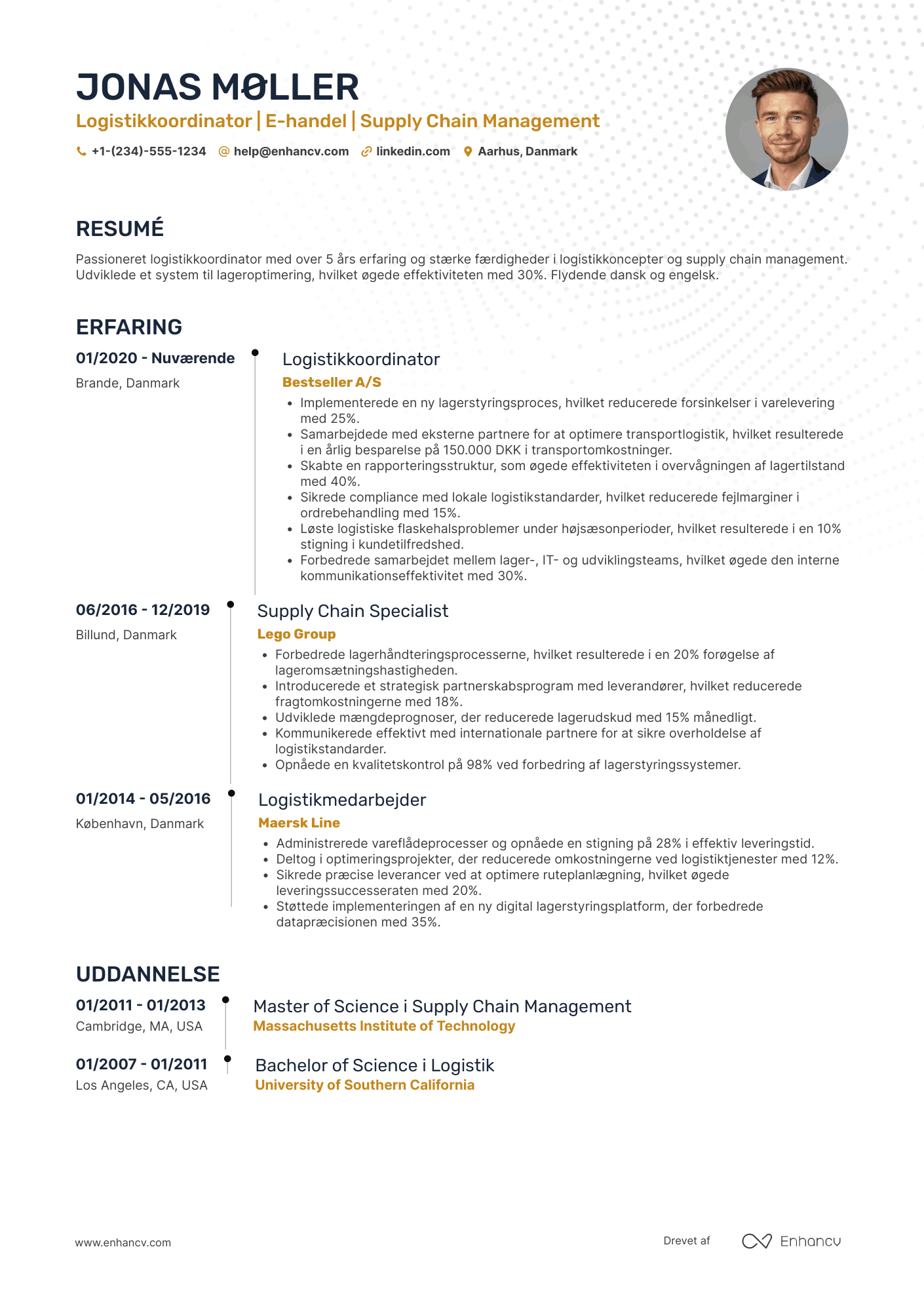 CV til Logistikkoordinator inden for e handel