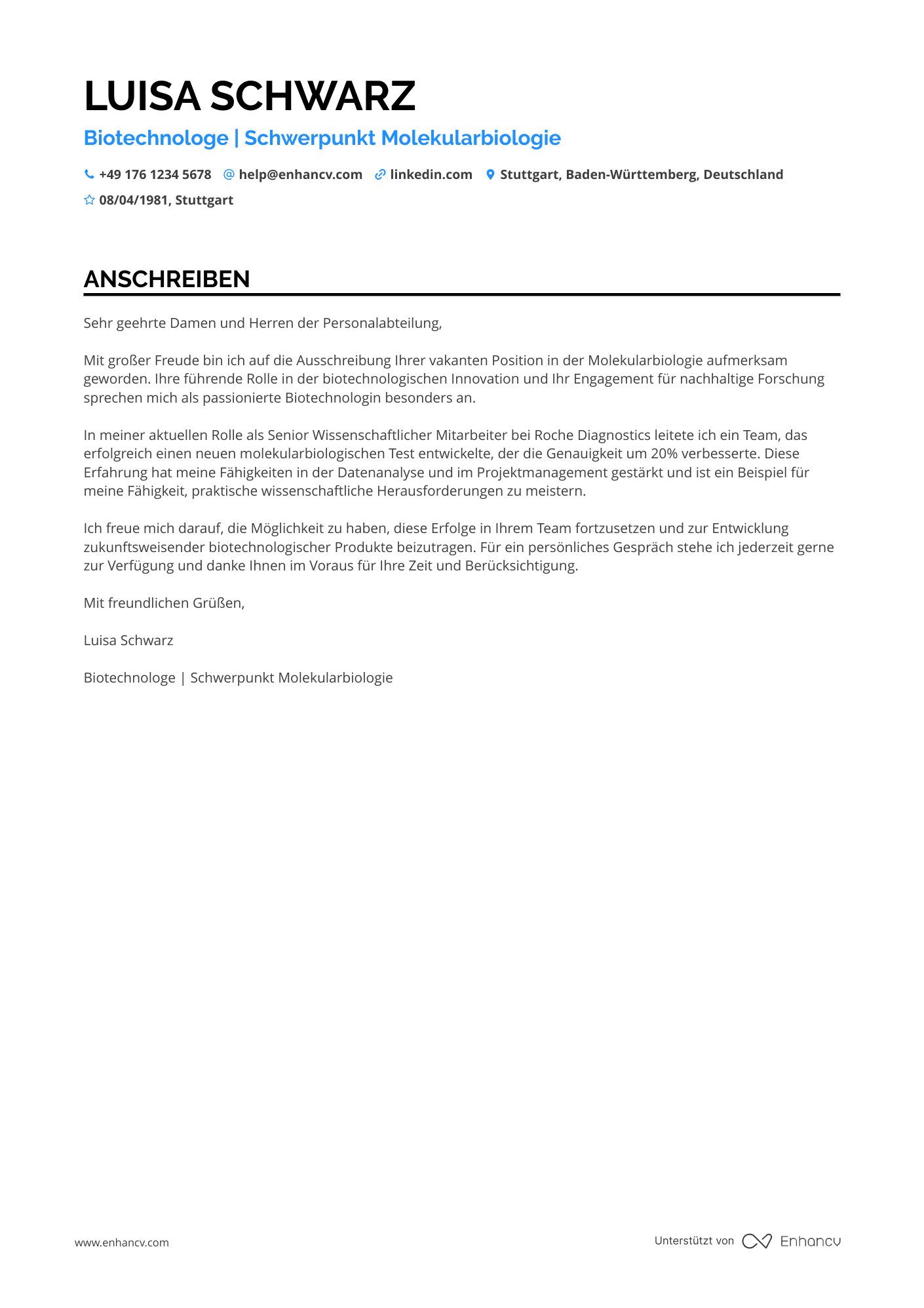 Wissenschaftlicher Biotechnologe