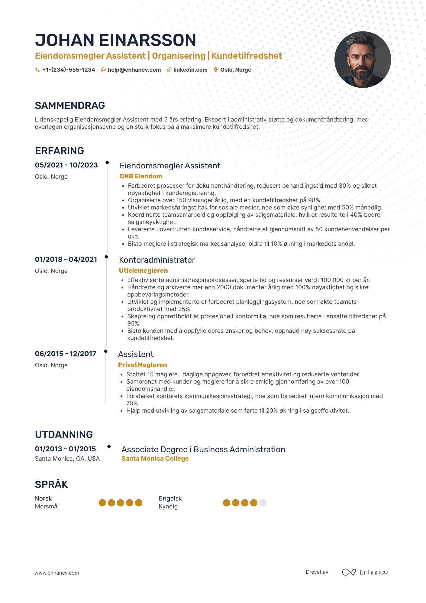 CV for Eiendomsmegler Assistent