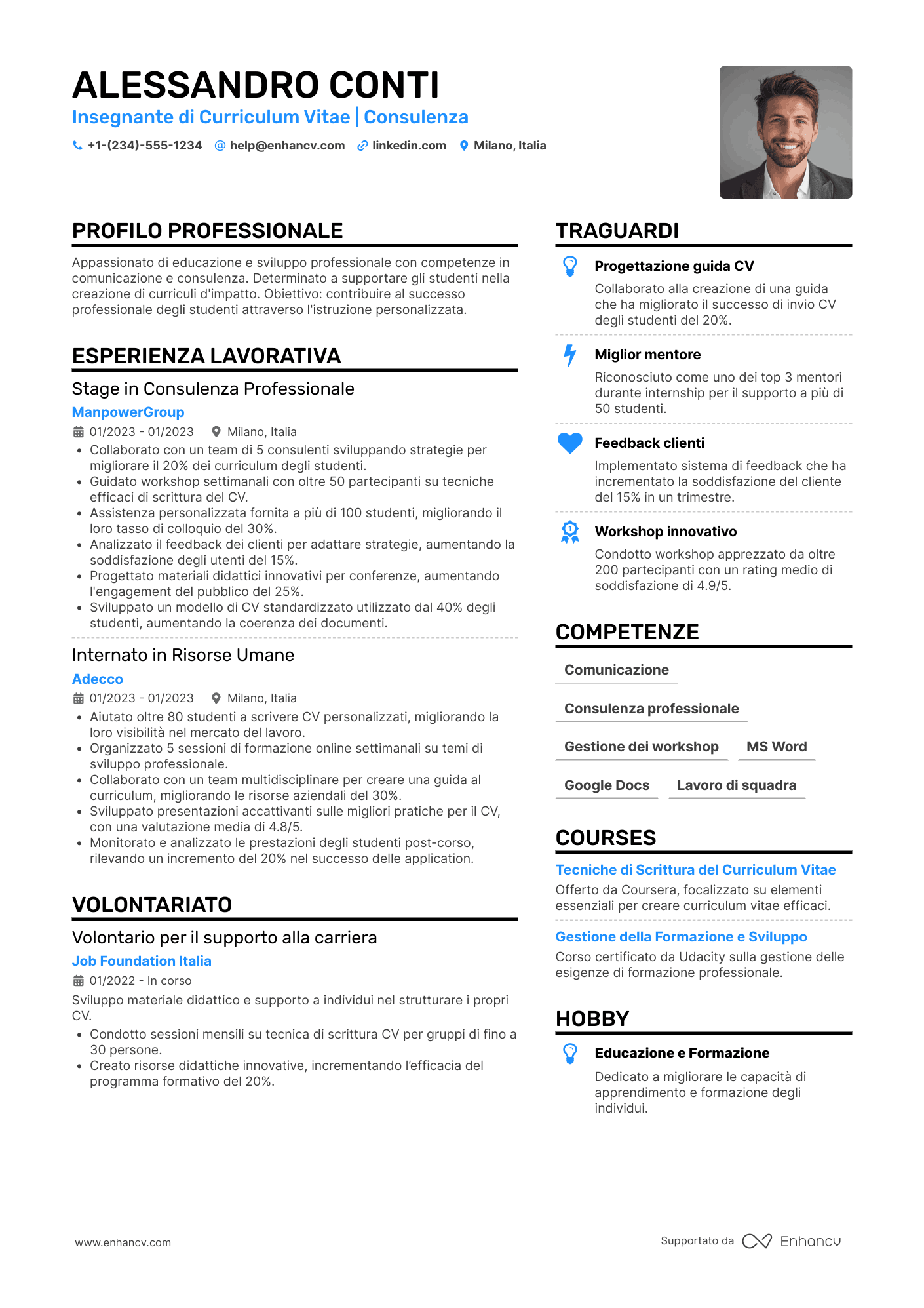 Curriculum vitae insegnante senza esperienza