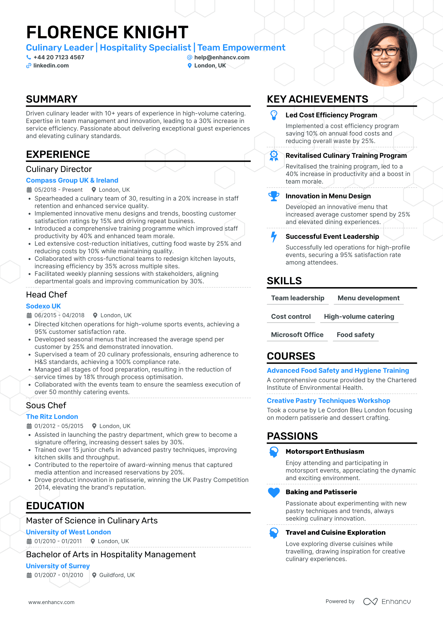 Executive Pastry Chef CV Examples