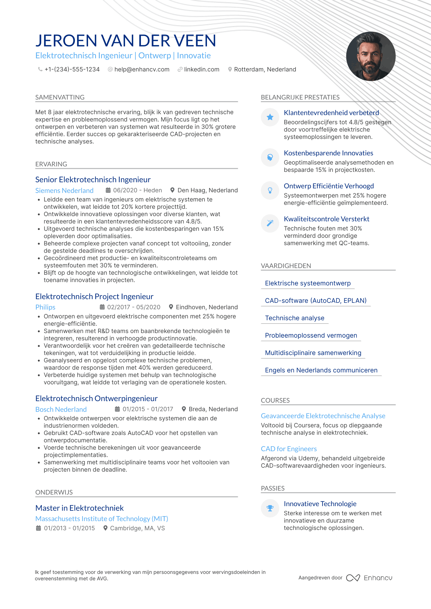 CV voor Elektrotechnisch ingenieur