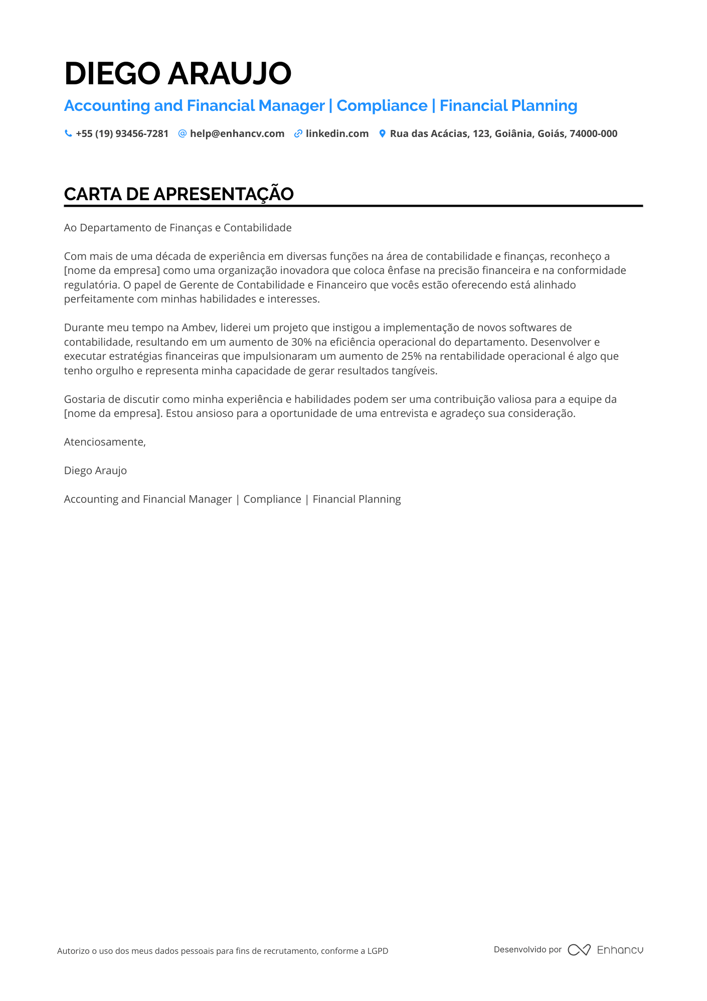 Gerente Financeiro de Contabilidade