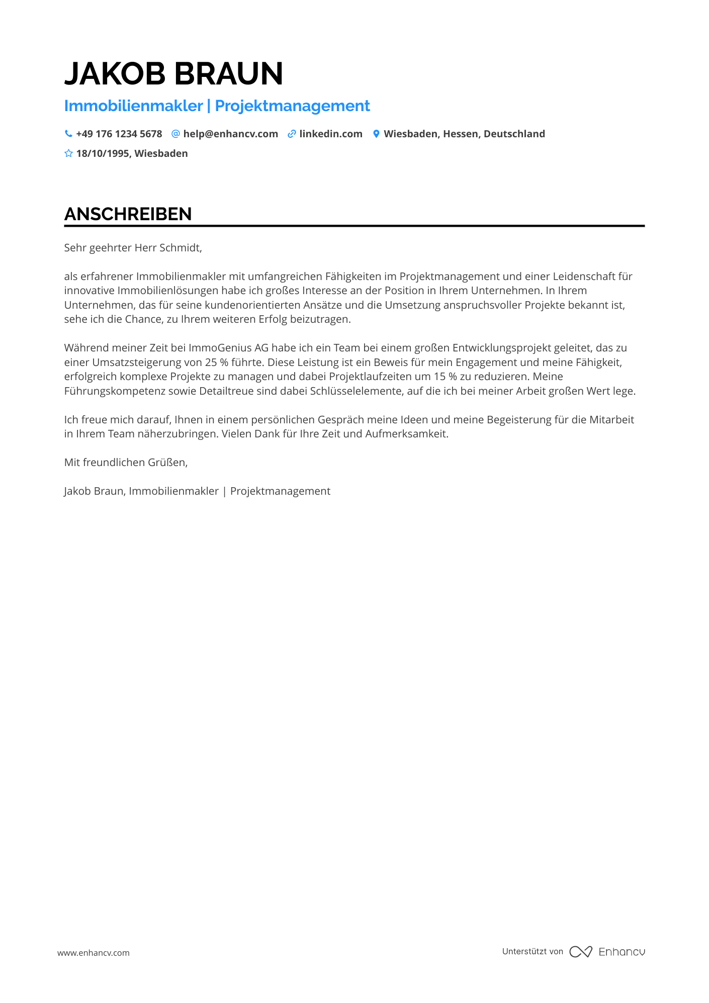 Immobilienmakler Projektmanager