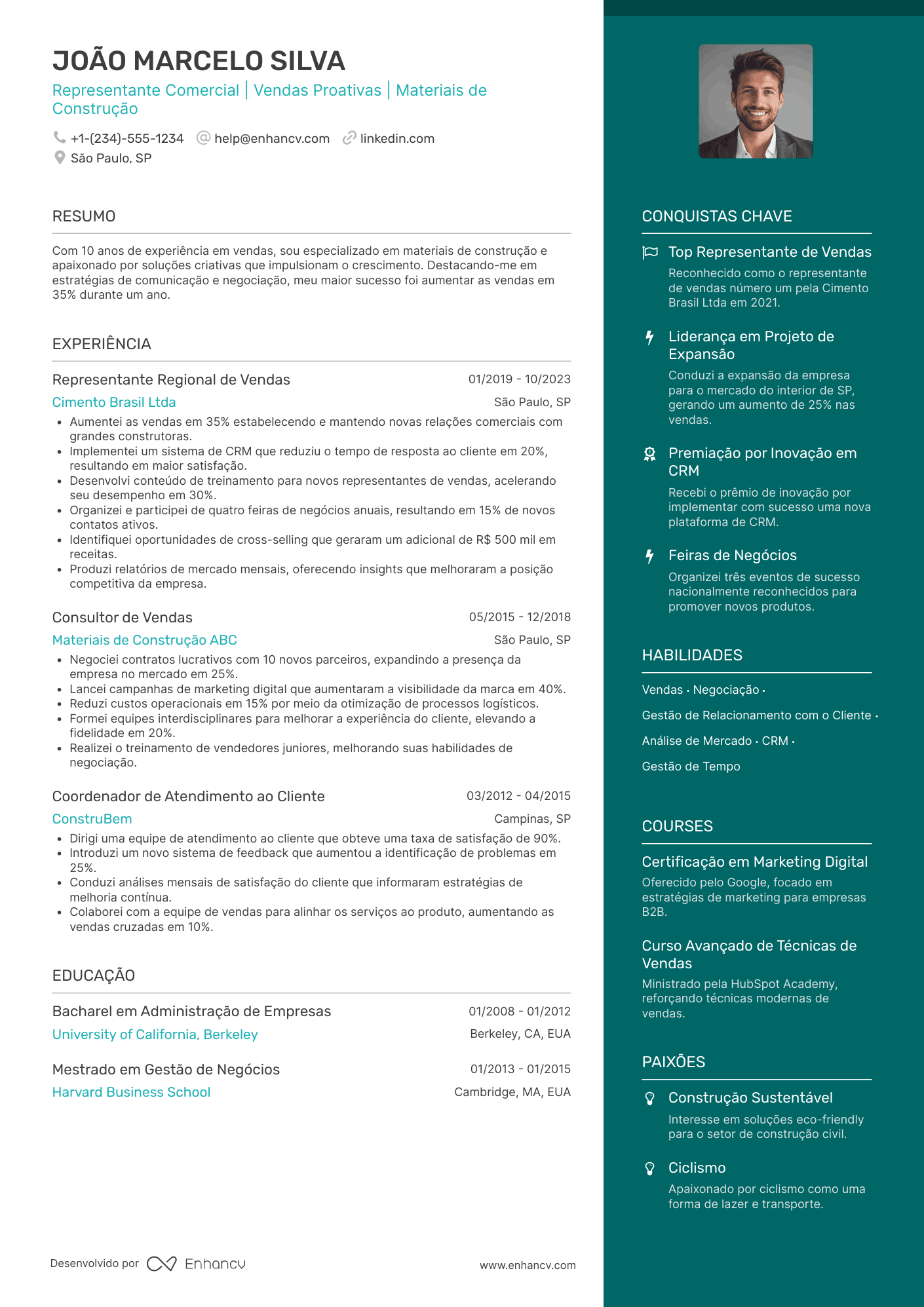 Representante comercial para material de construção