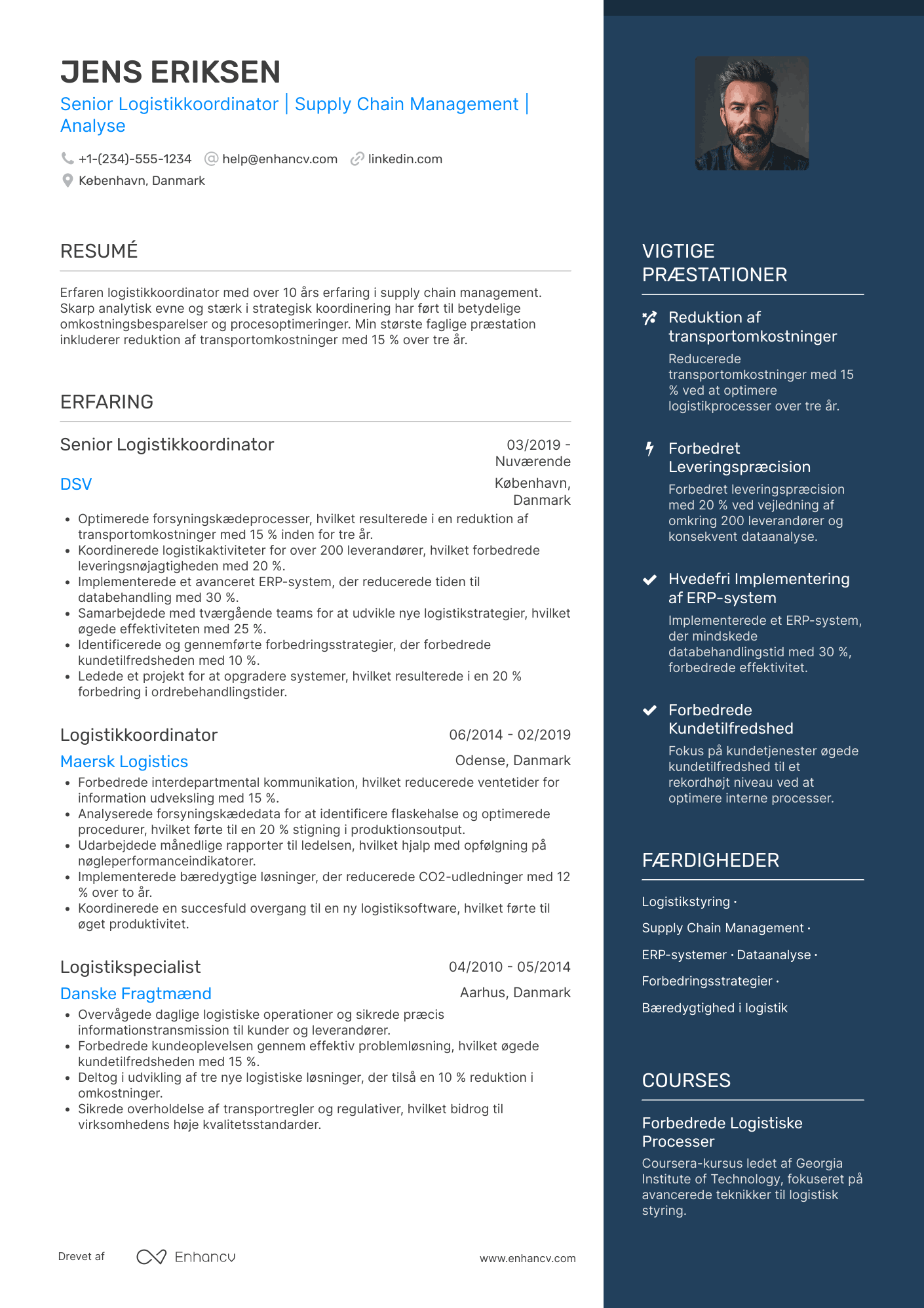 CV til Senior logistikkoordinator