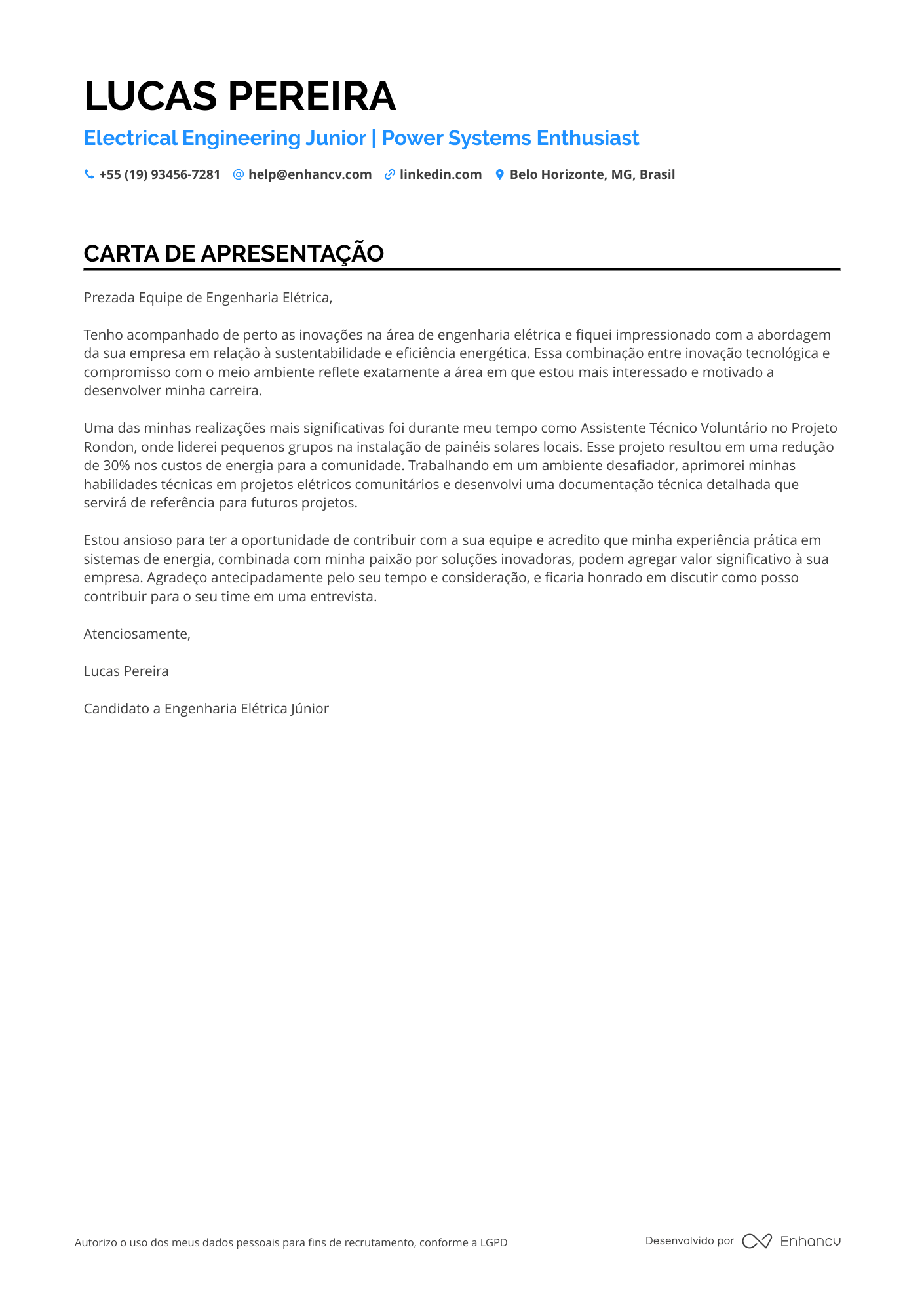 Estagiário de Engenharia Elétrica