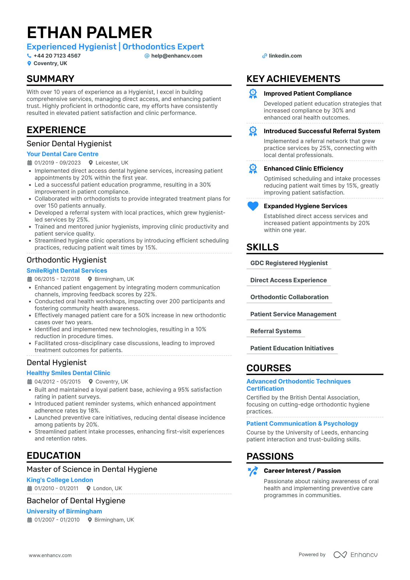 Entry Level Dental Hygienist CV Examples