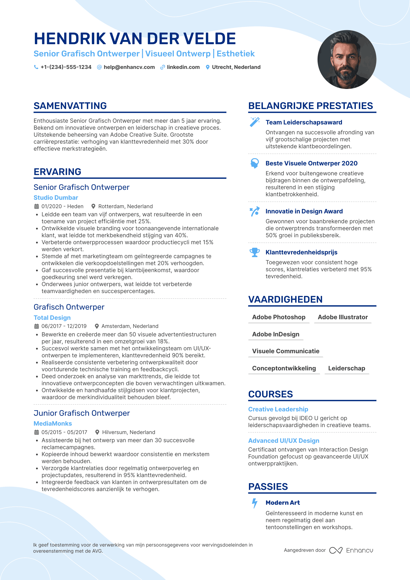 CV voor Senior Grafisch Ontwerper