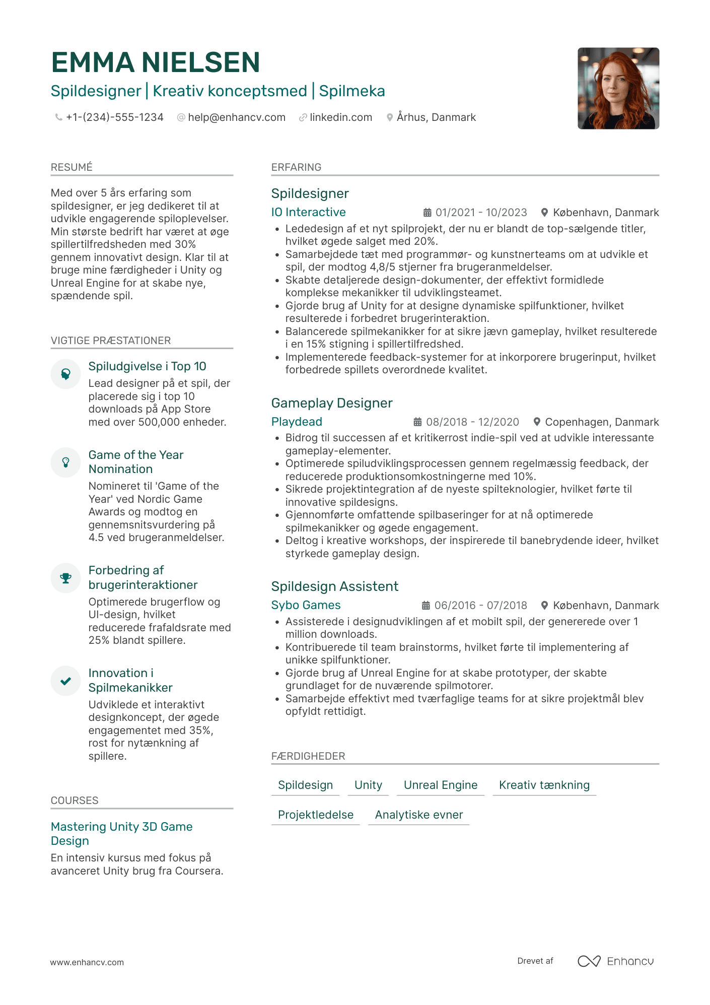 CV til Spildesigner
