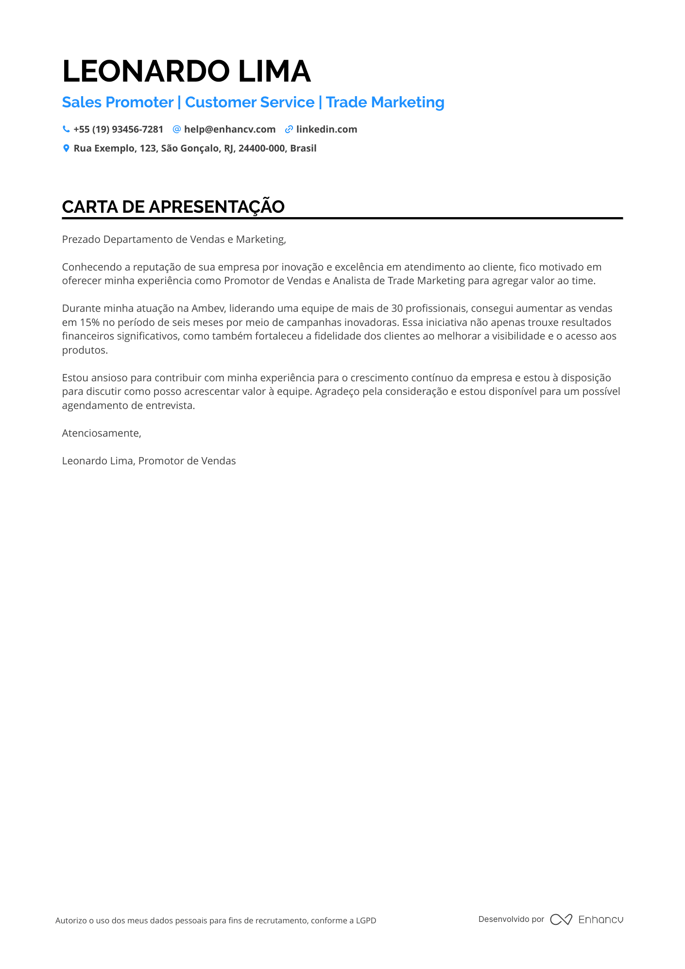 Promotor de Vendas Sem experiência