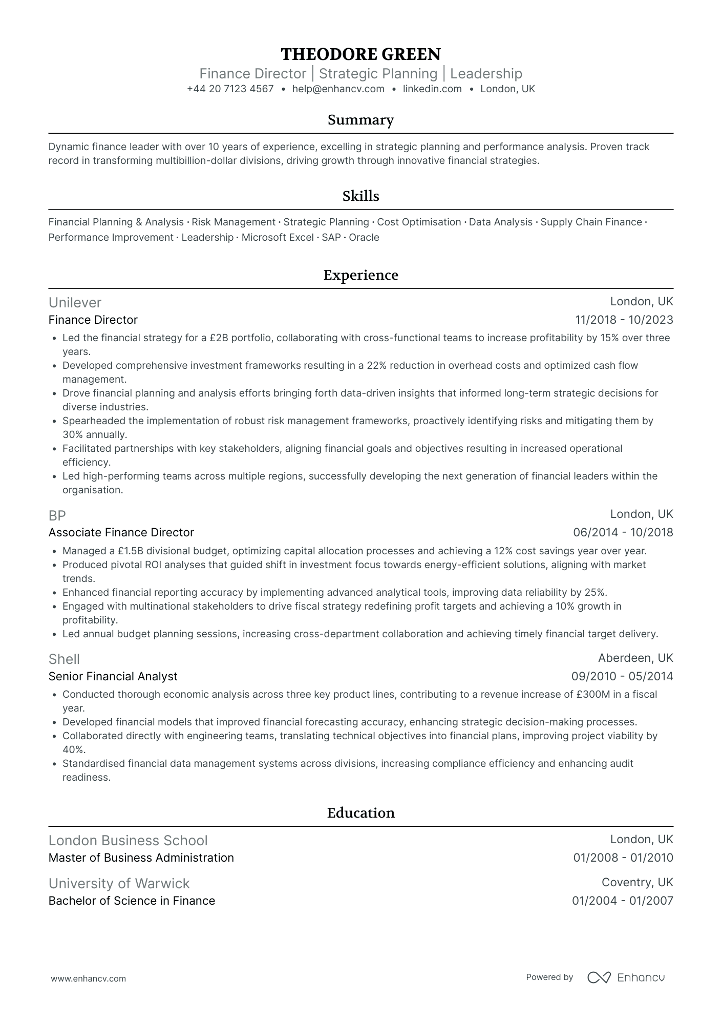 Finance Director in Manufacturing