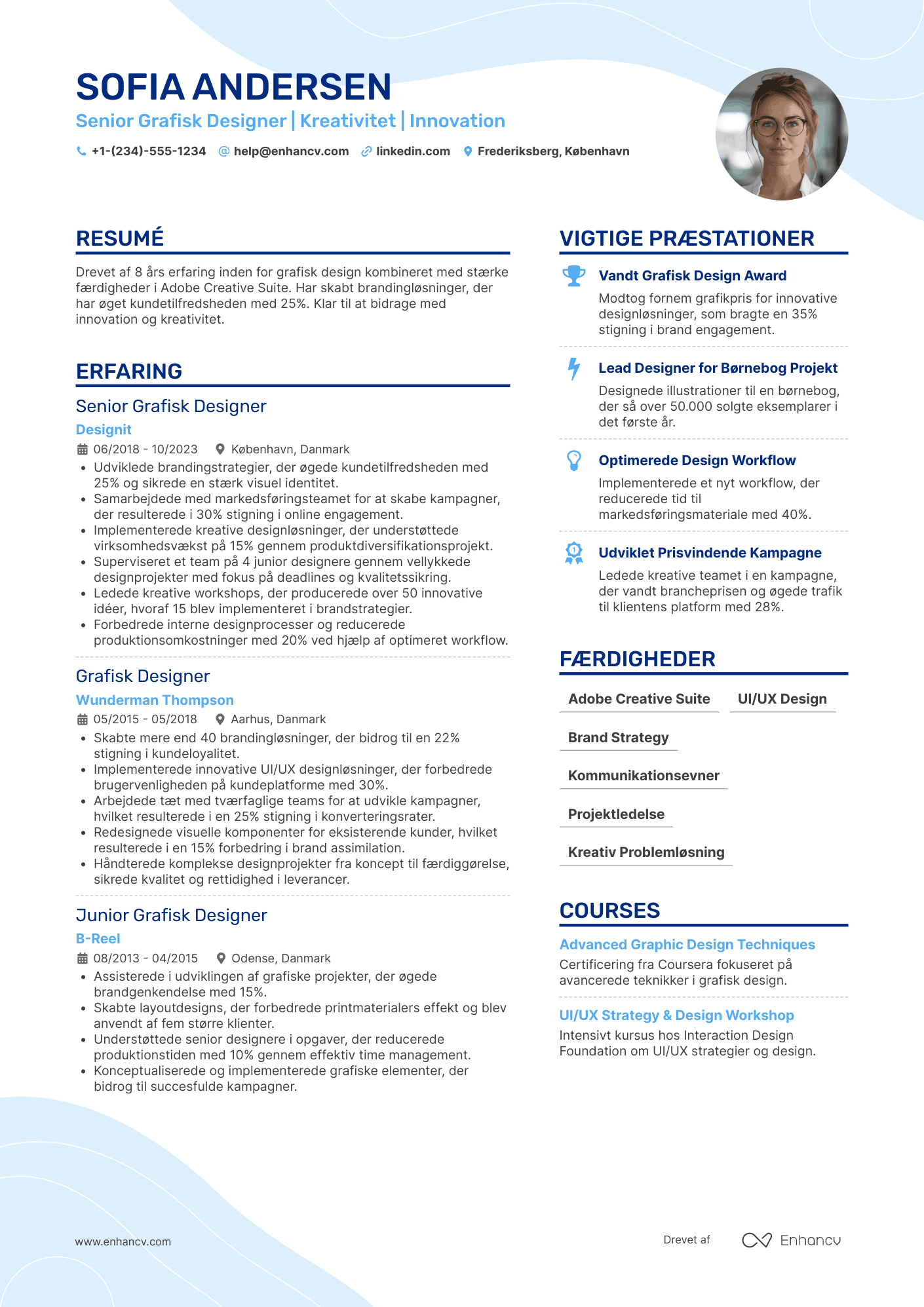 CV til Senior grafisk designer