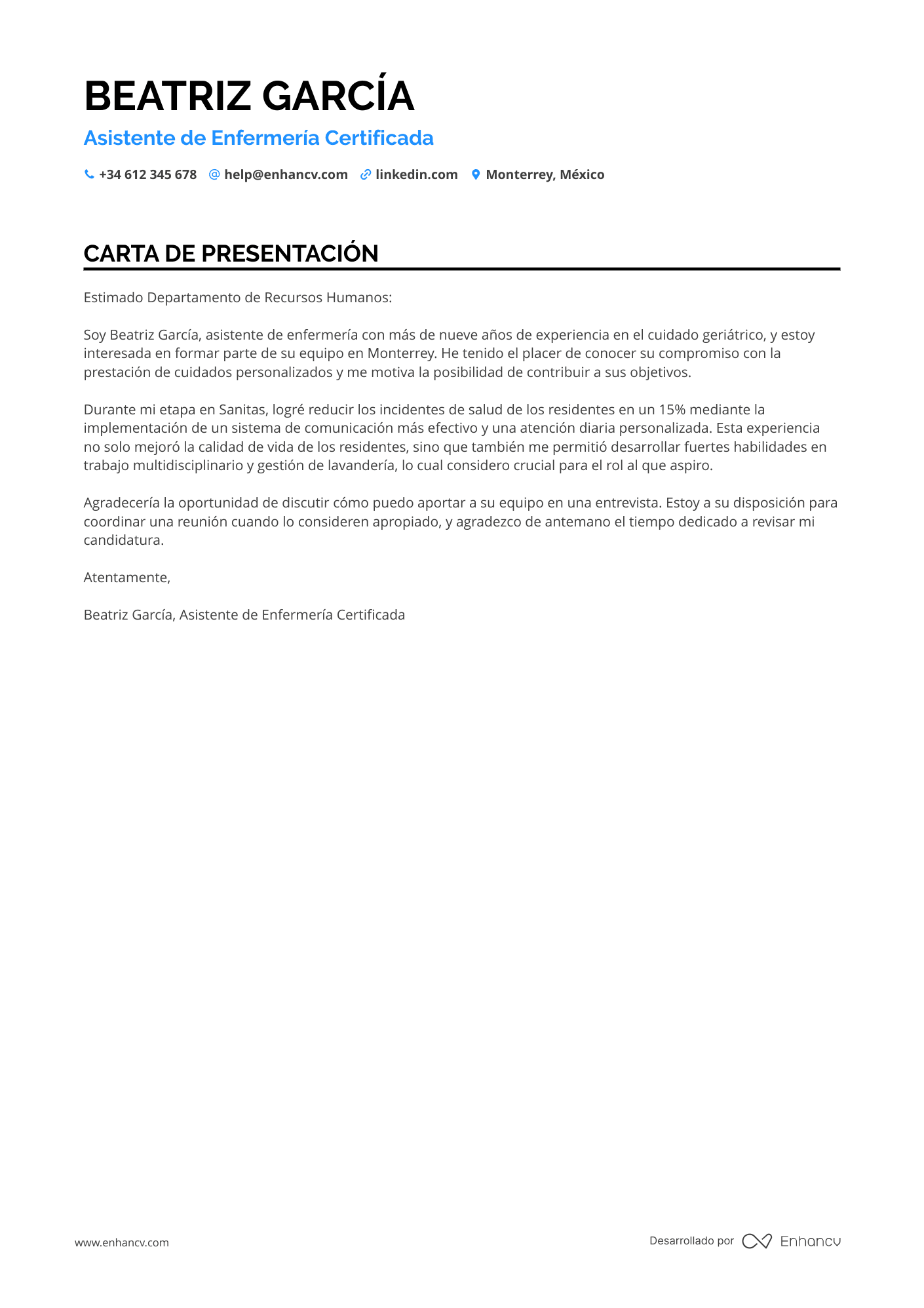 Enfermera de Geriatría