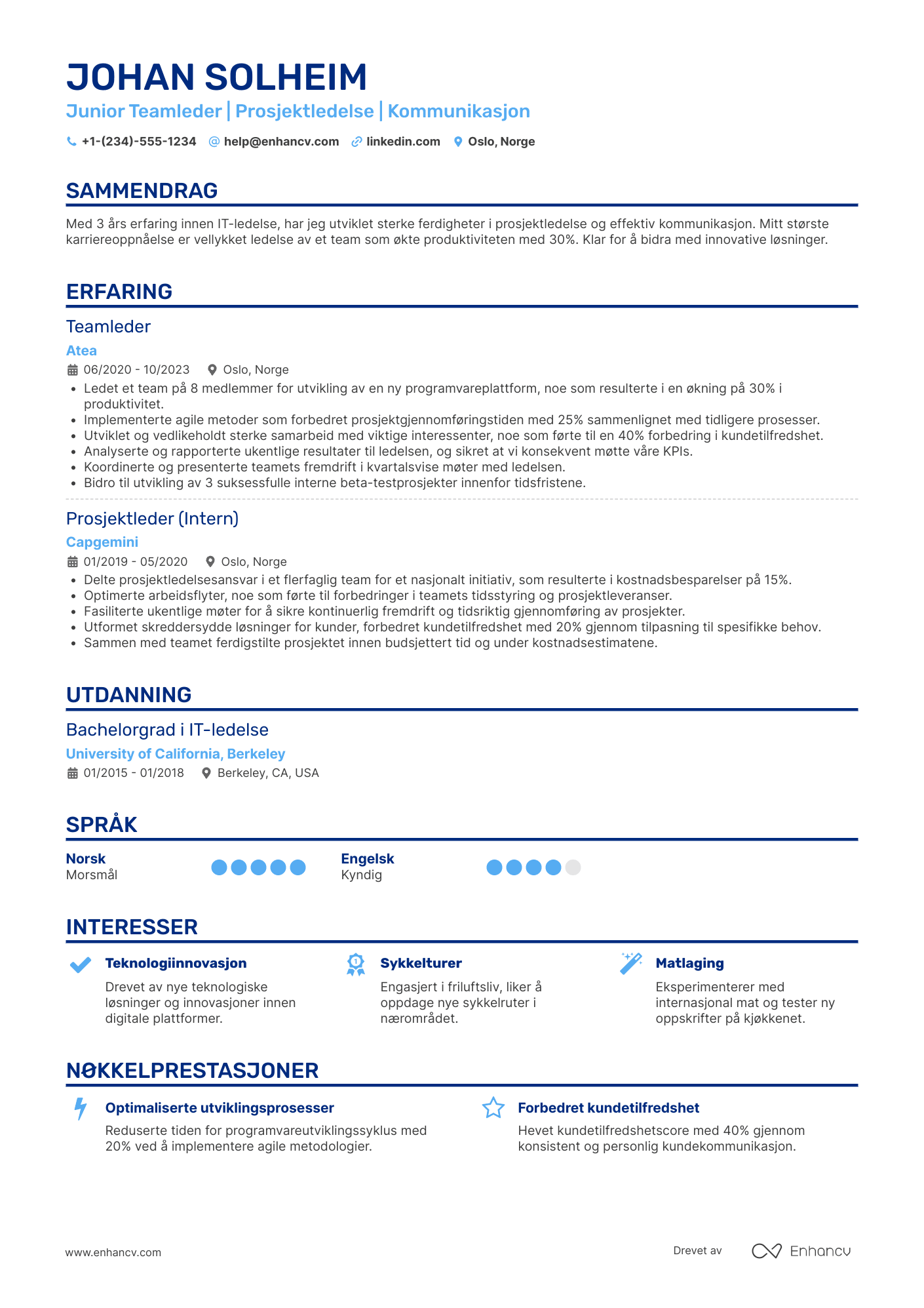CV for Junior teamleder