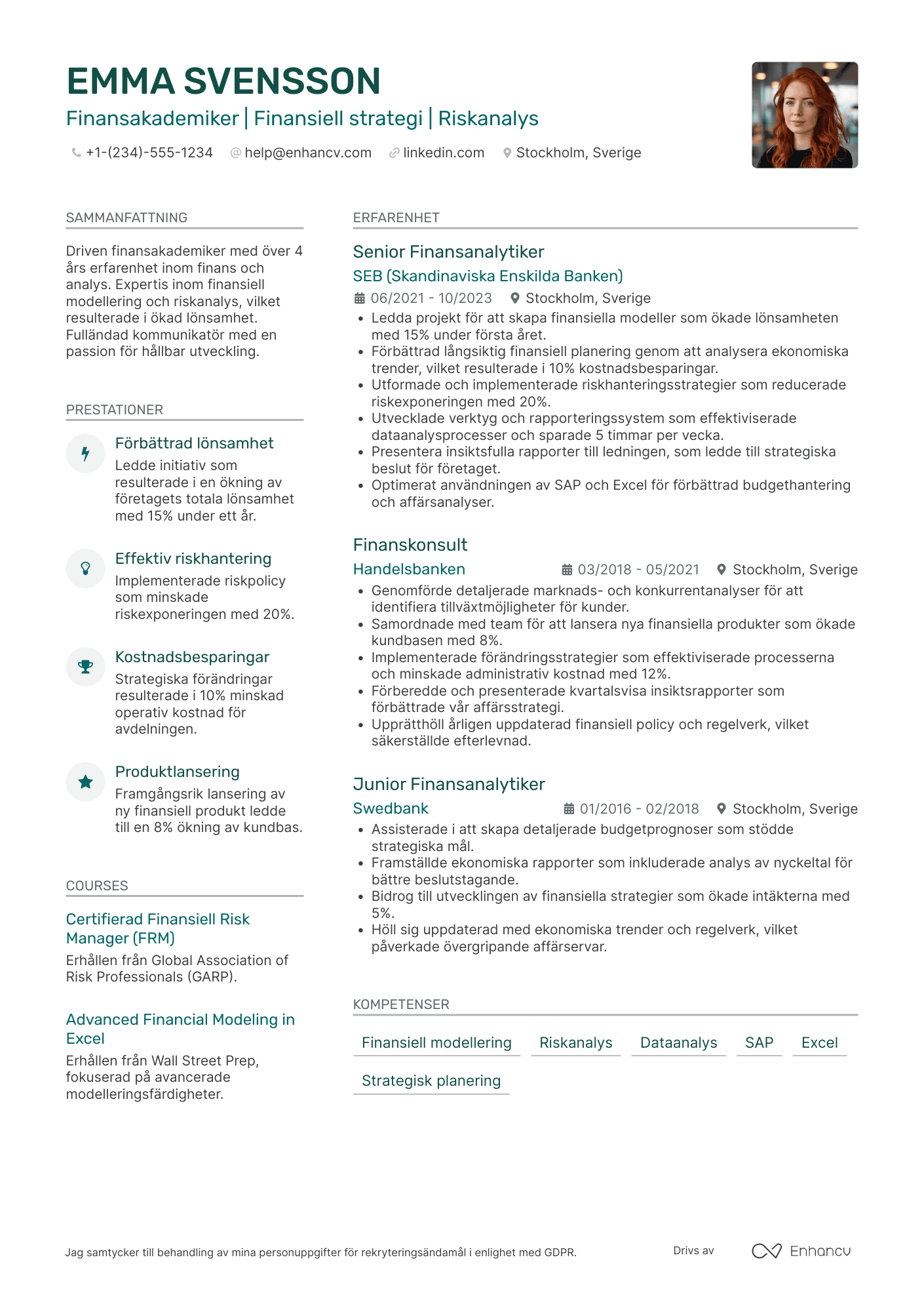 CV för Finanzakademiker