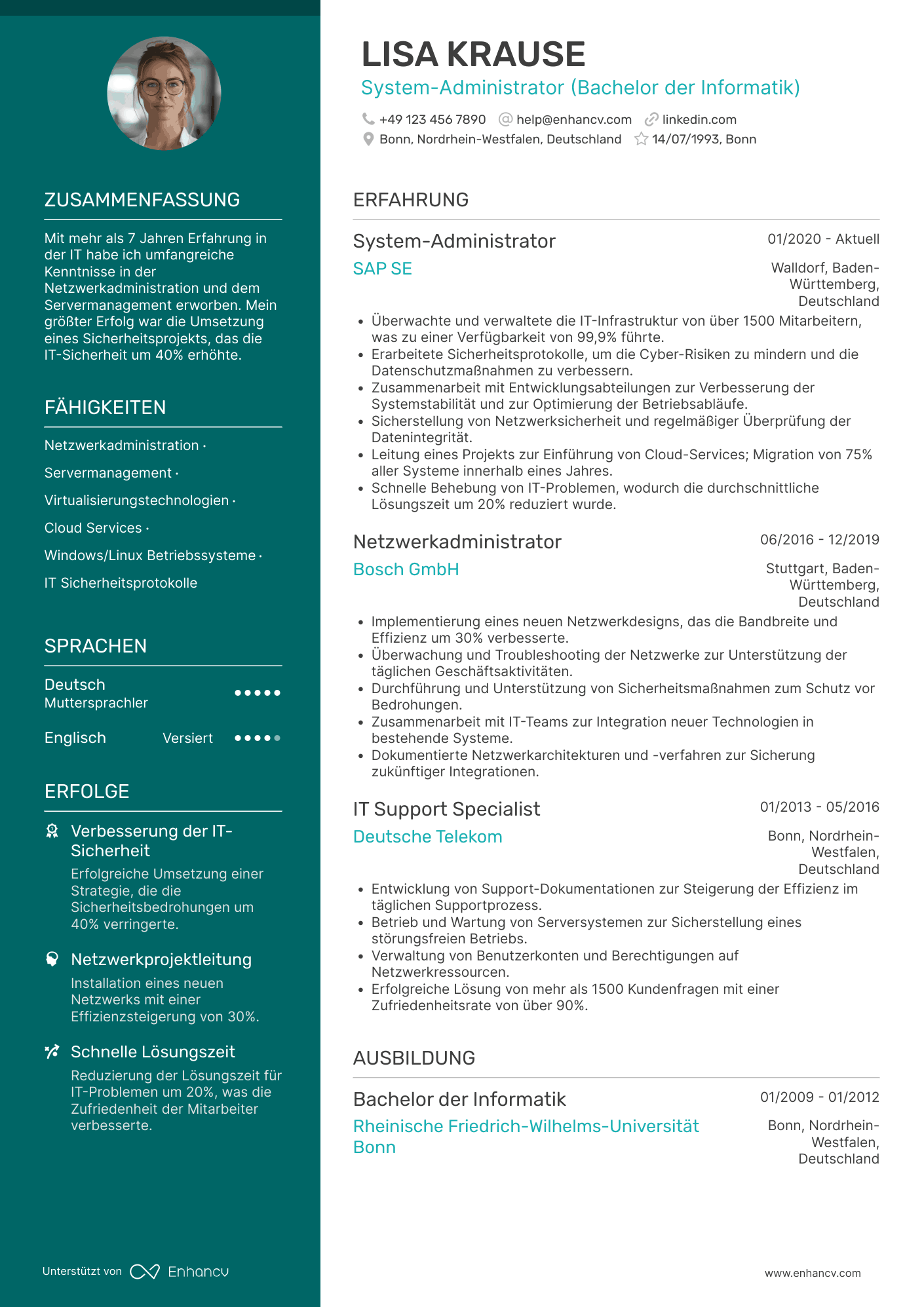 Lebenslauf als System Informatiker