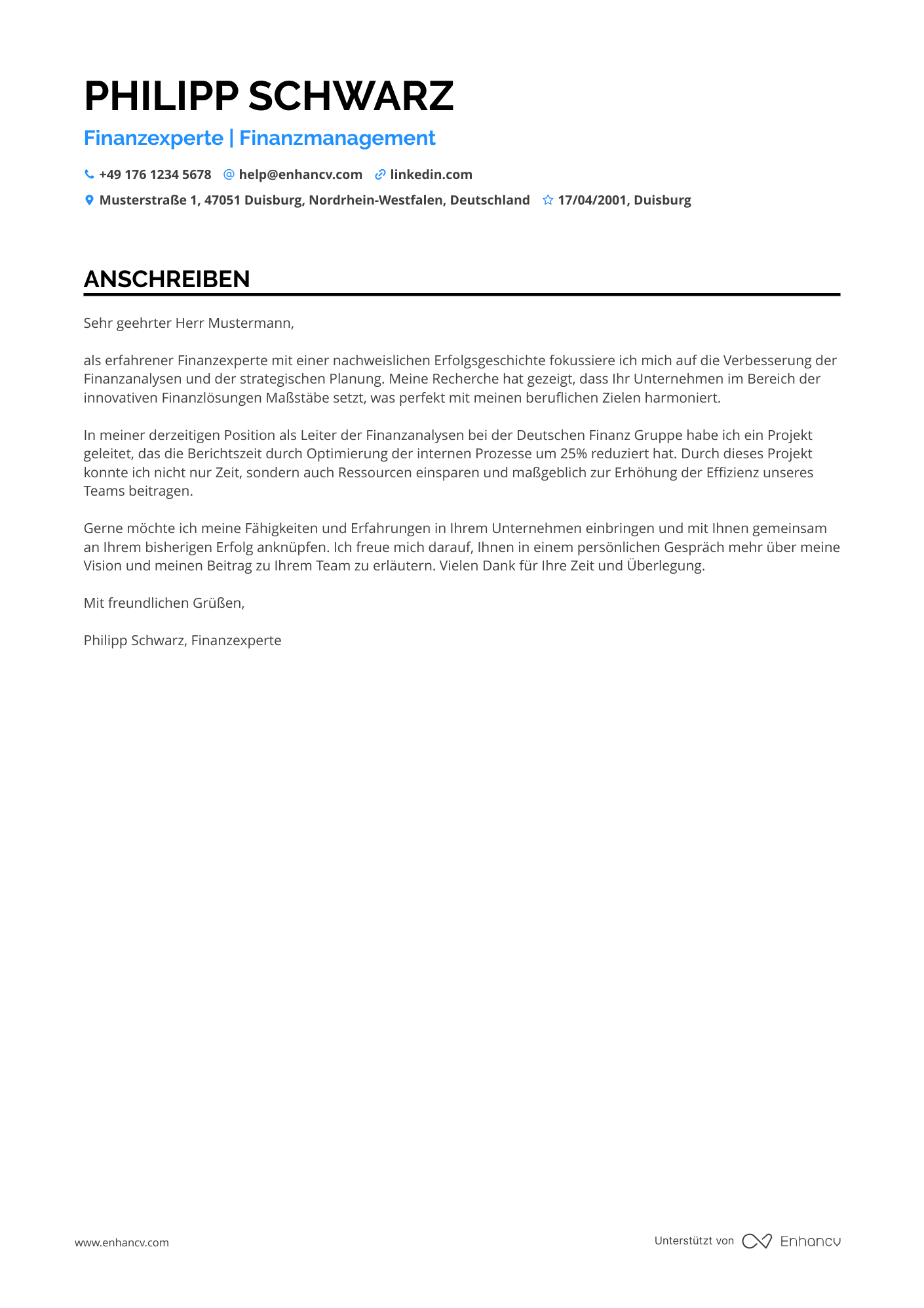 Stellvertretender Manager für Finanzen