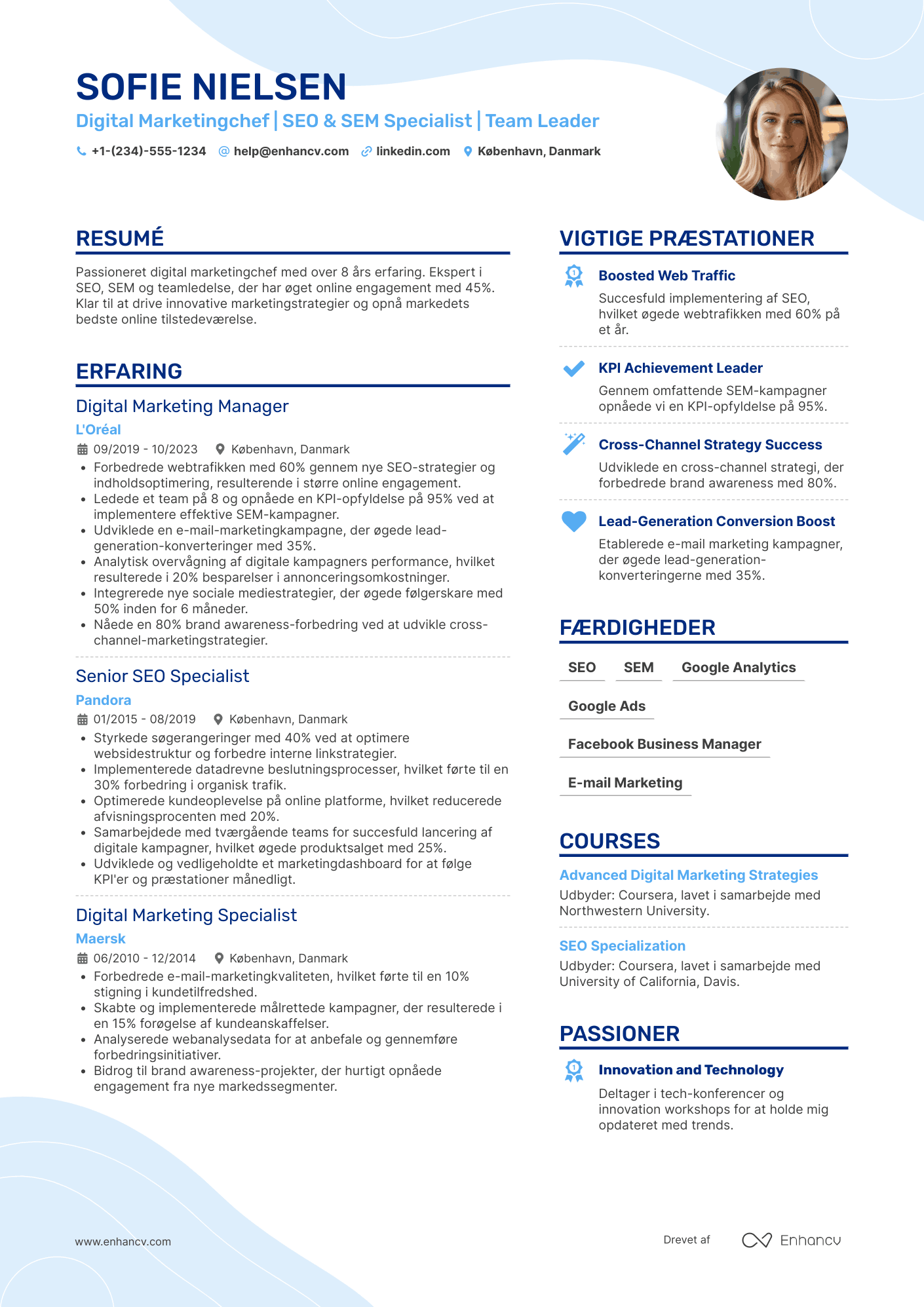 CV til Digital marketingchef