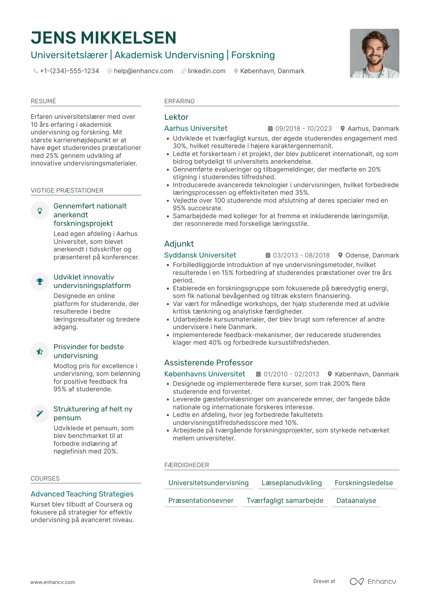CV til Universitetslærer