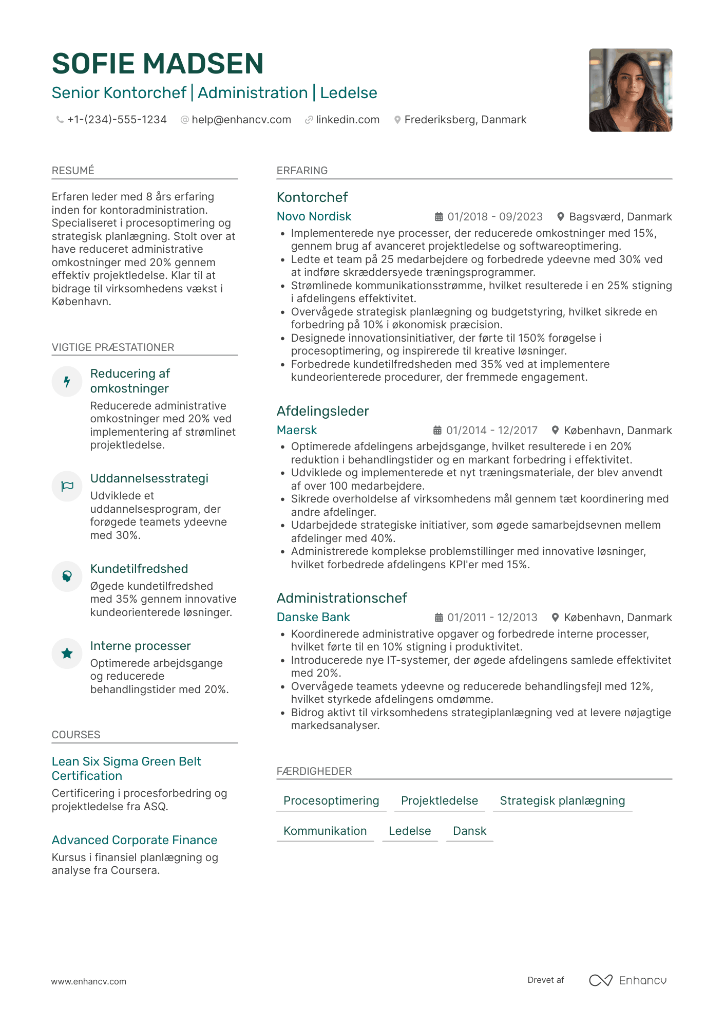 CV til Senior kontorchef